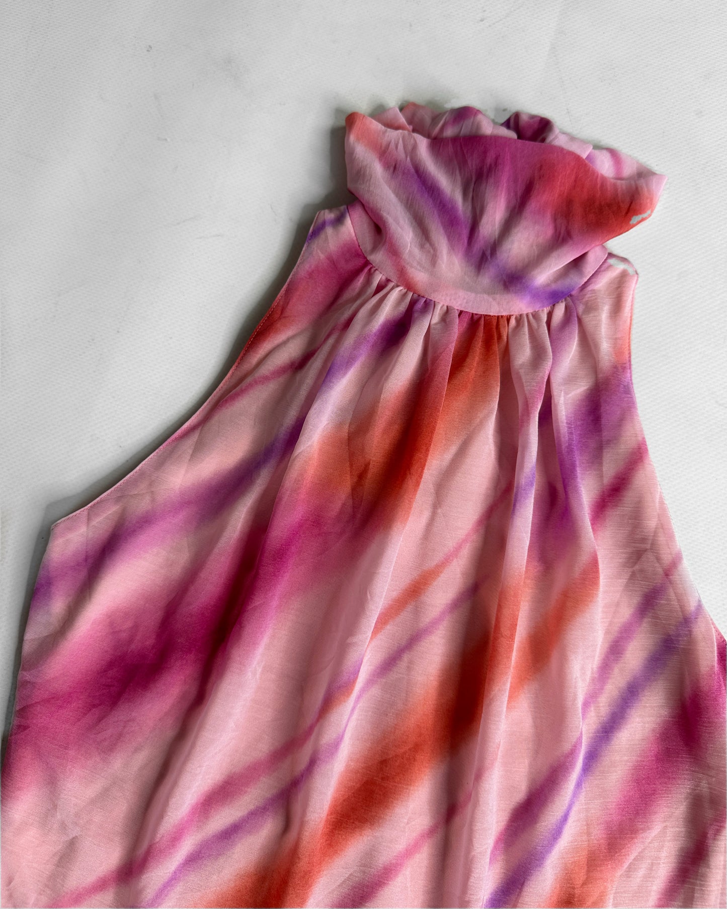 Vintage Y2K summer pink striped halter top