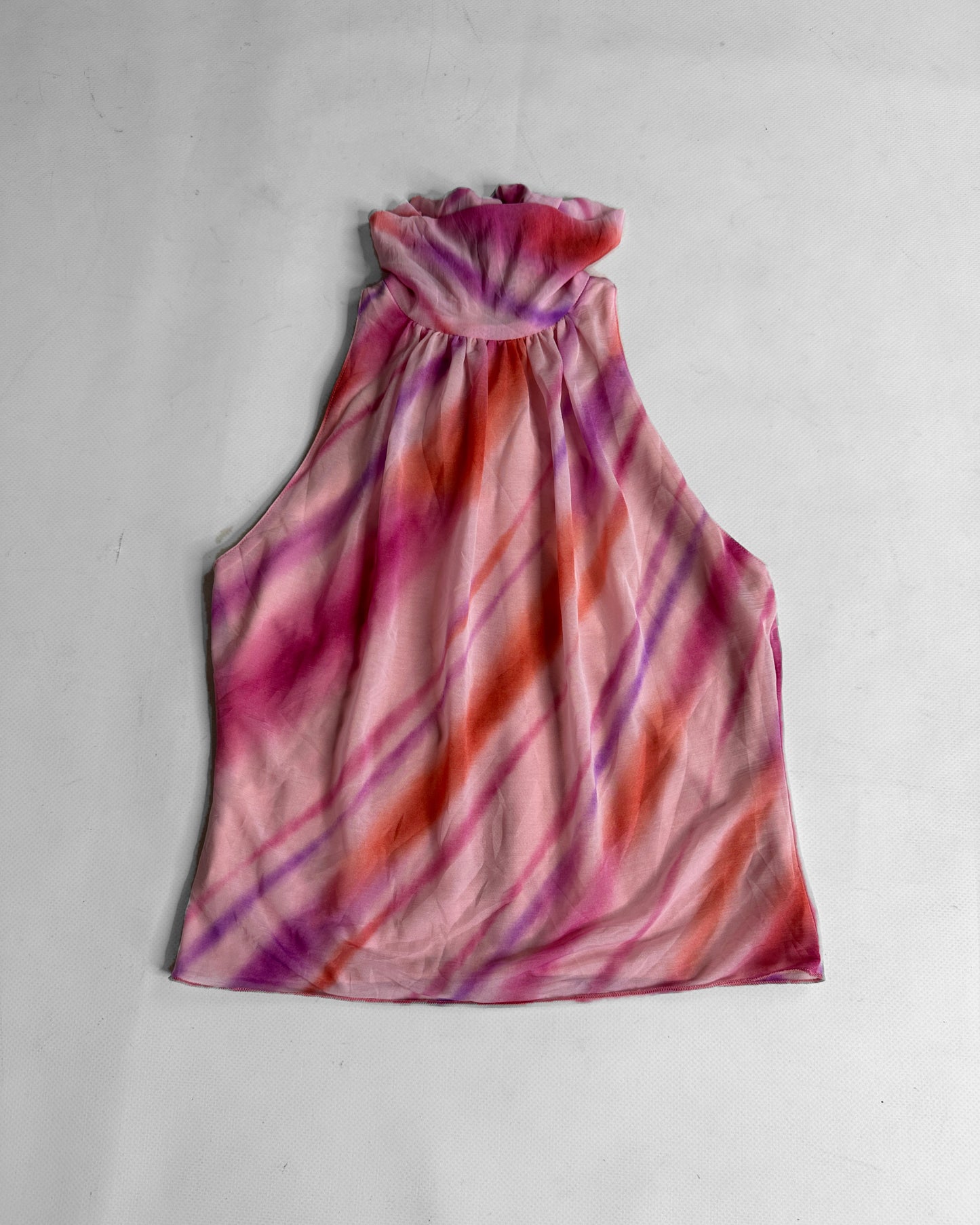 Vintage Y2K summer pink striped halter top