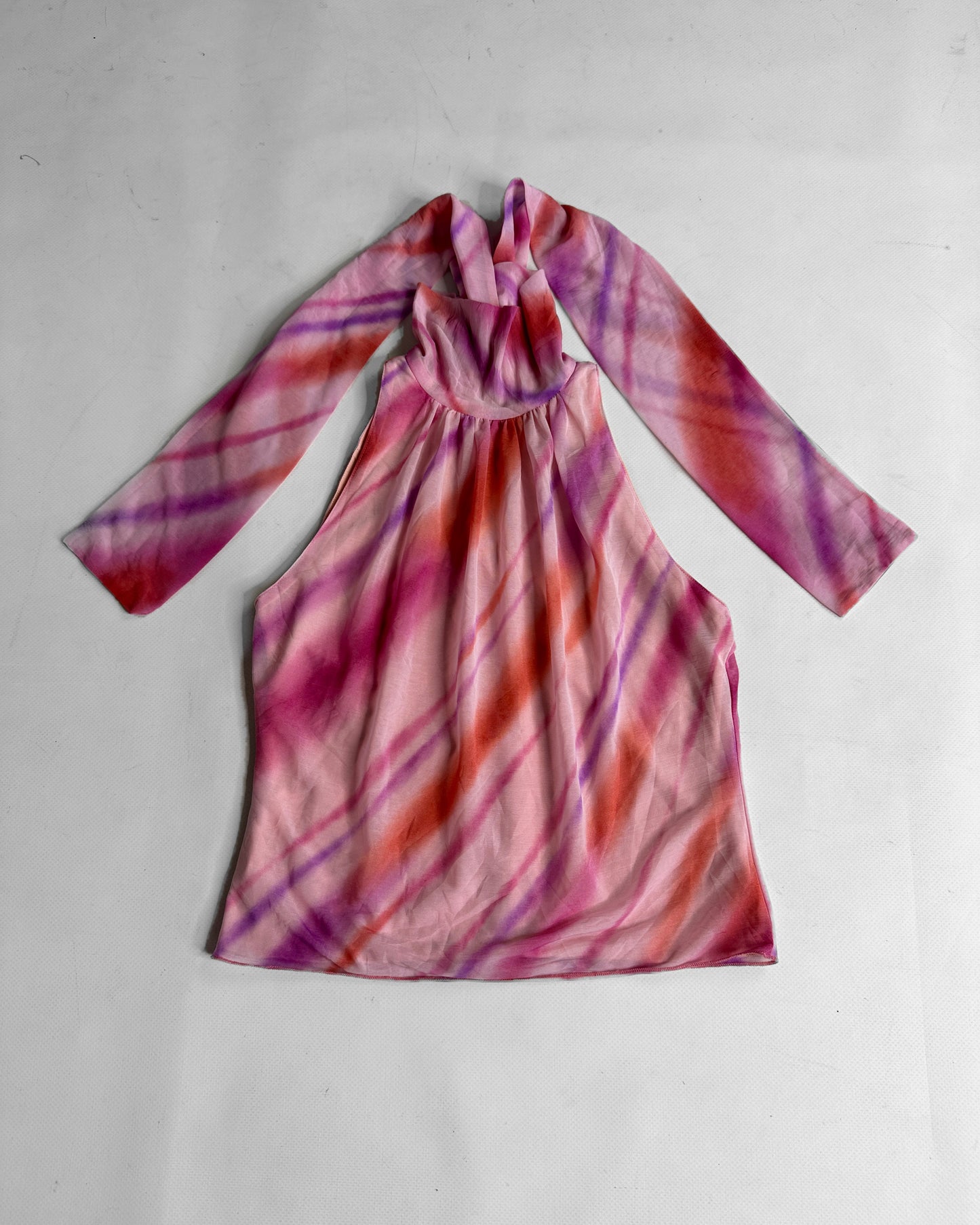 Vintage Y2K summer pink striped halter top