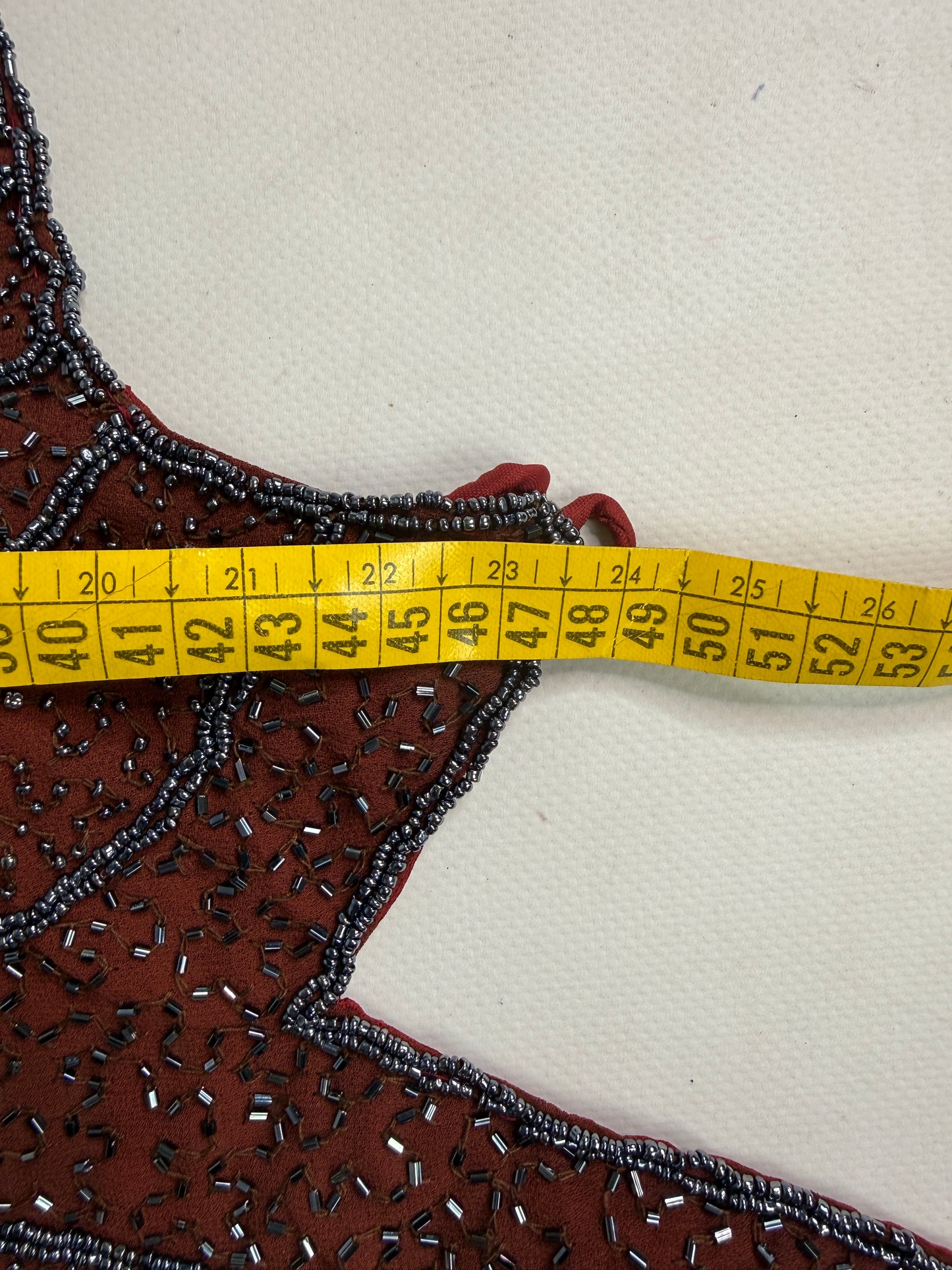 Vintage embellished backless top