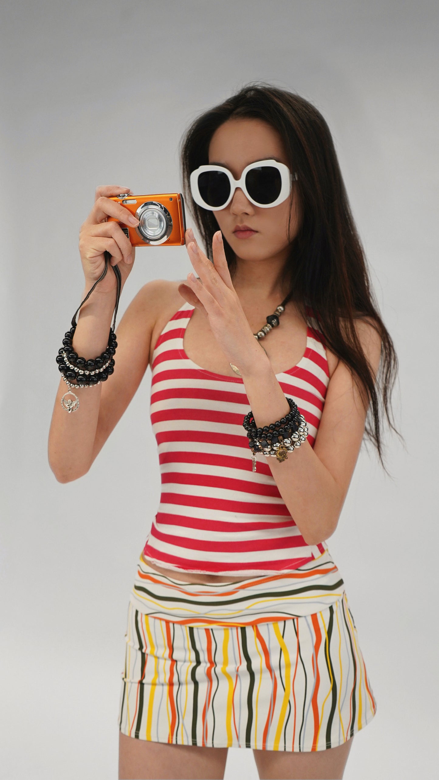 Vintage 2000s Striped mini skirt low rise
