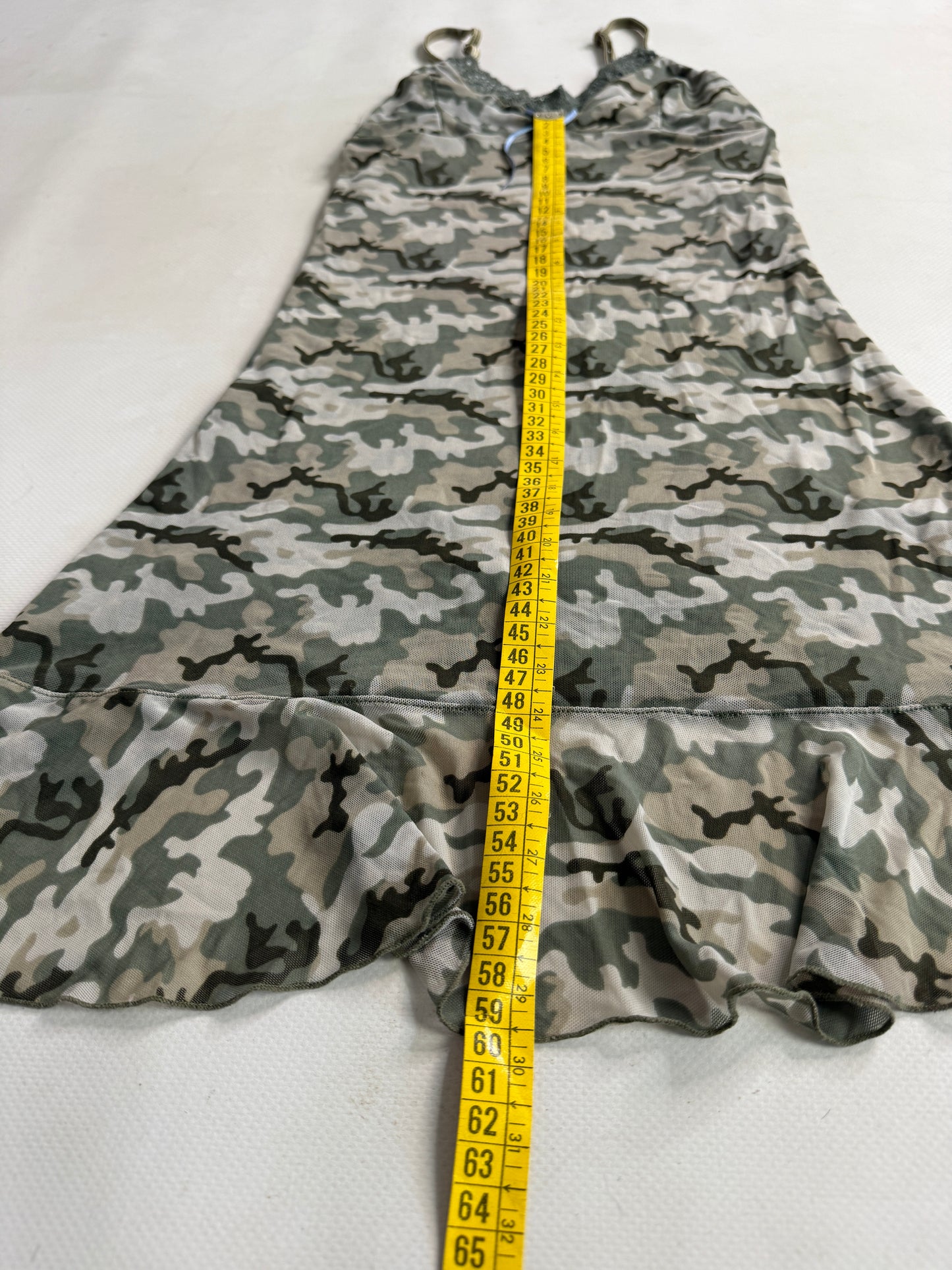 2000s camo print mini dress