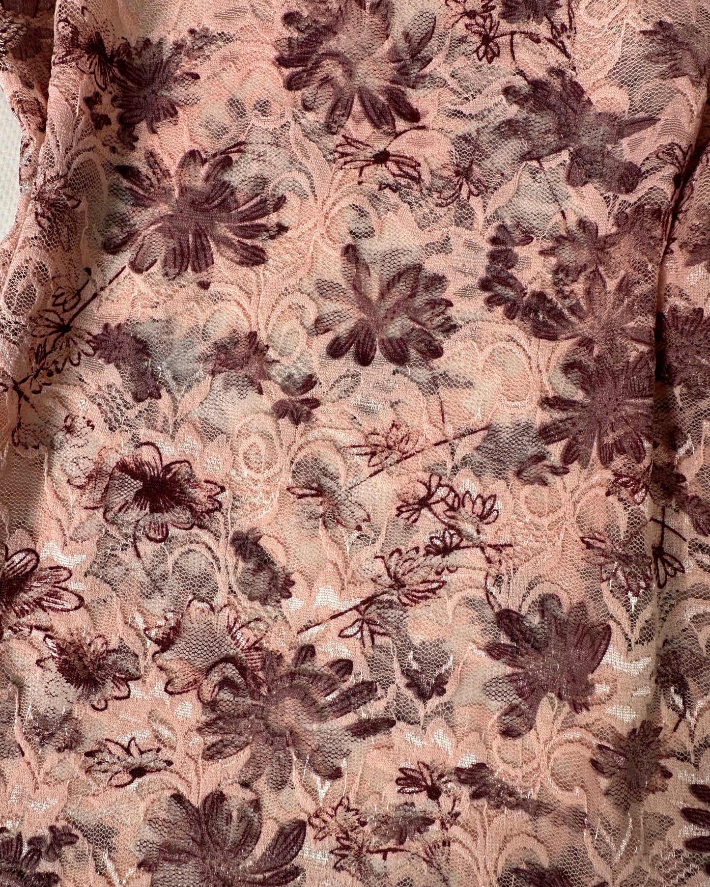Vintage 2000s coquette floral lace top