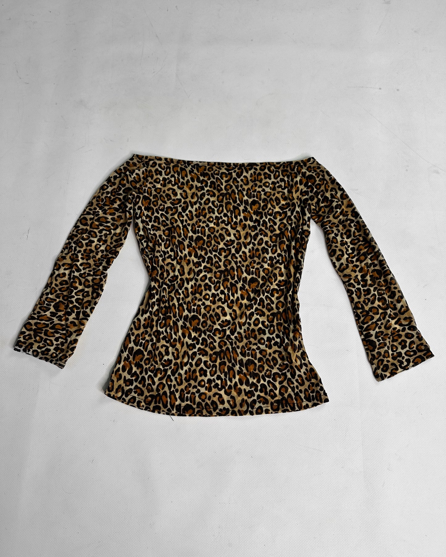 2000s animal print mesh top
