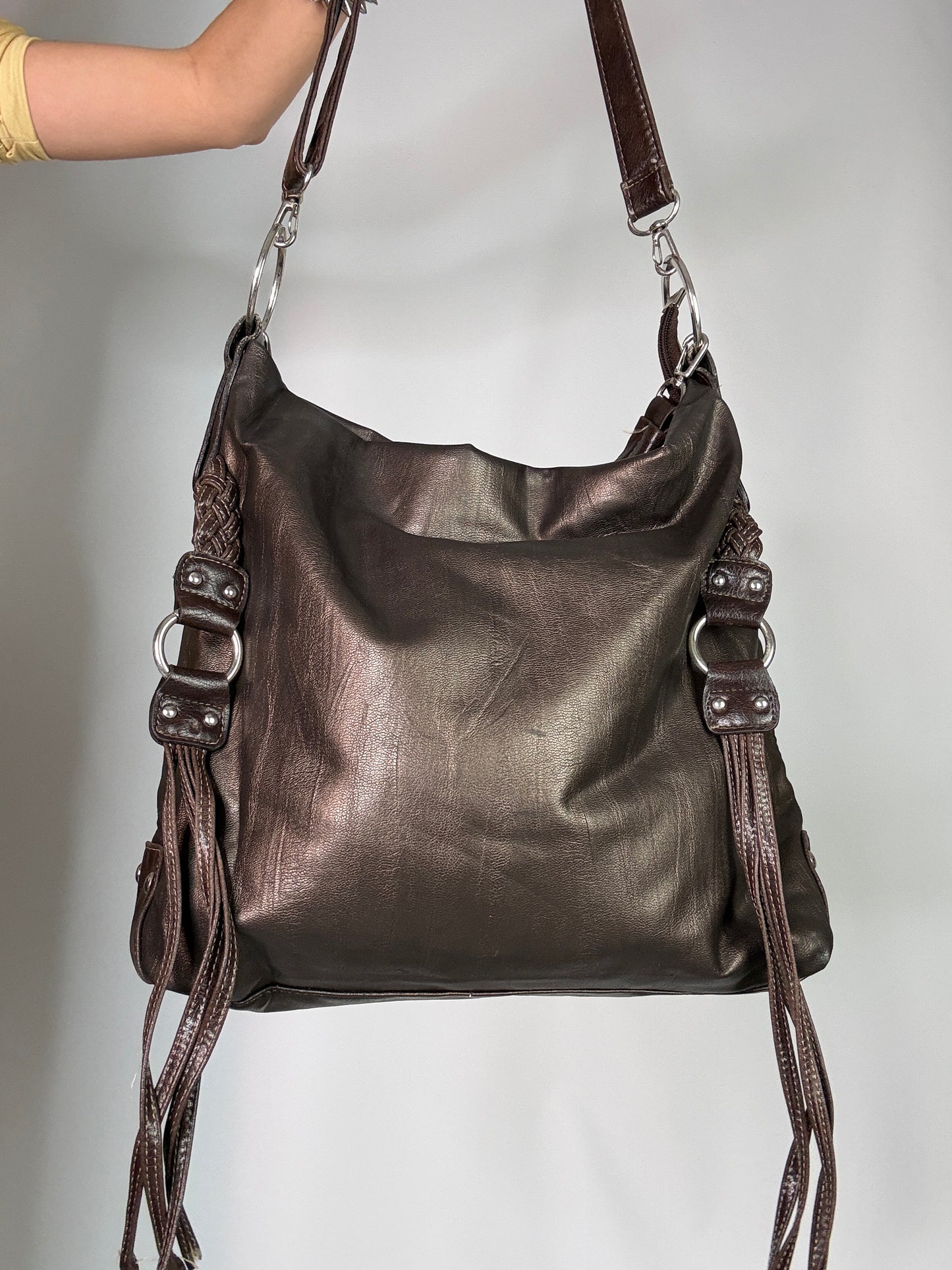 Y2K boho vintage leather bag