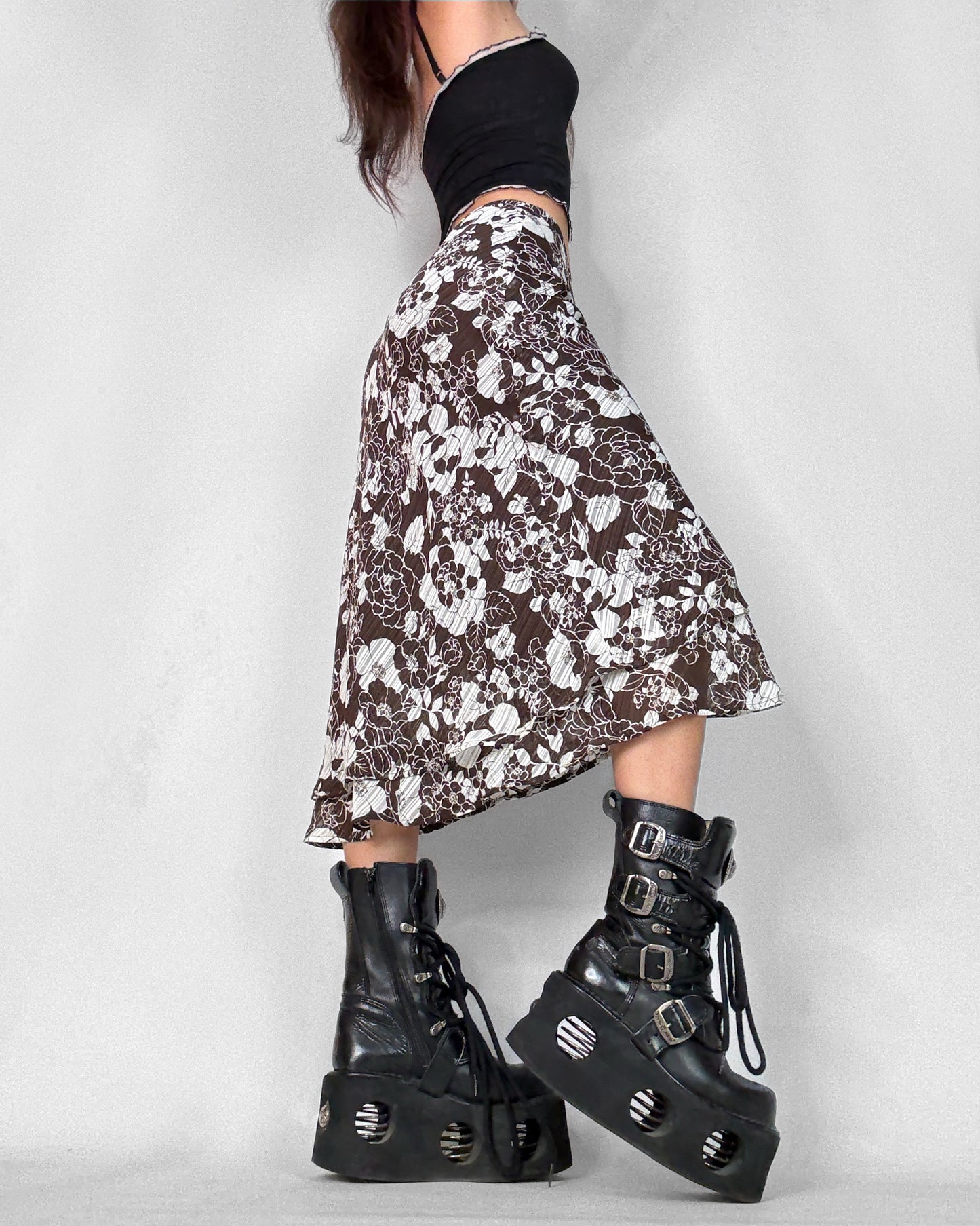 Vintage 2000s long skirt floral print