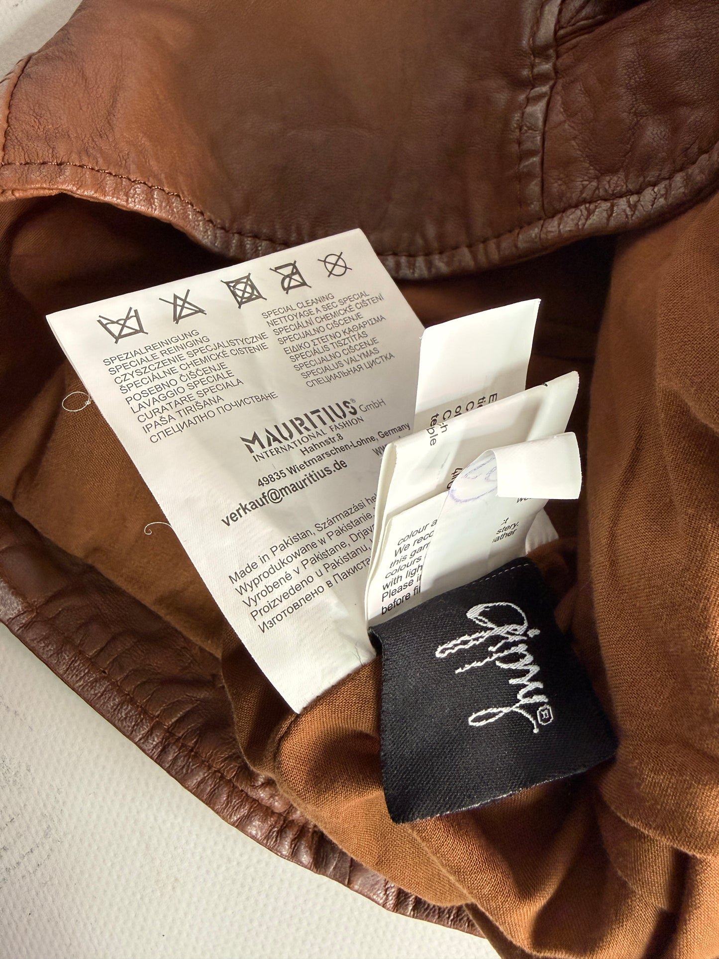 Vintage brown leather biker