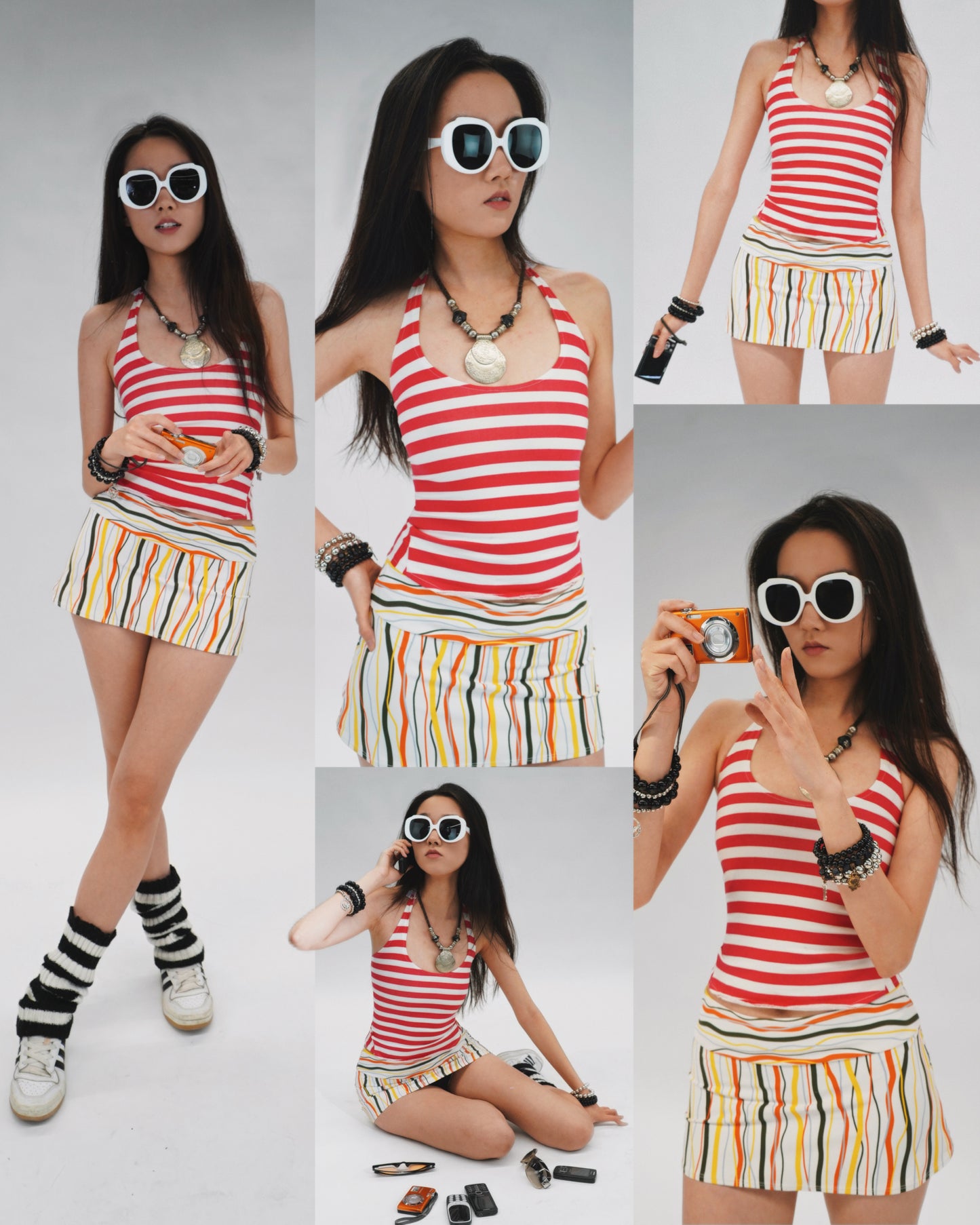 Vintage 2000s Striped mini skirt low rise