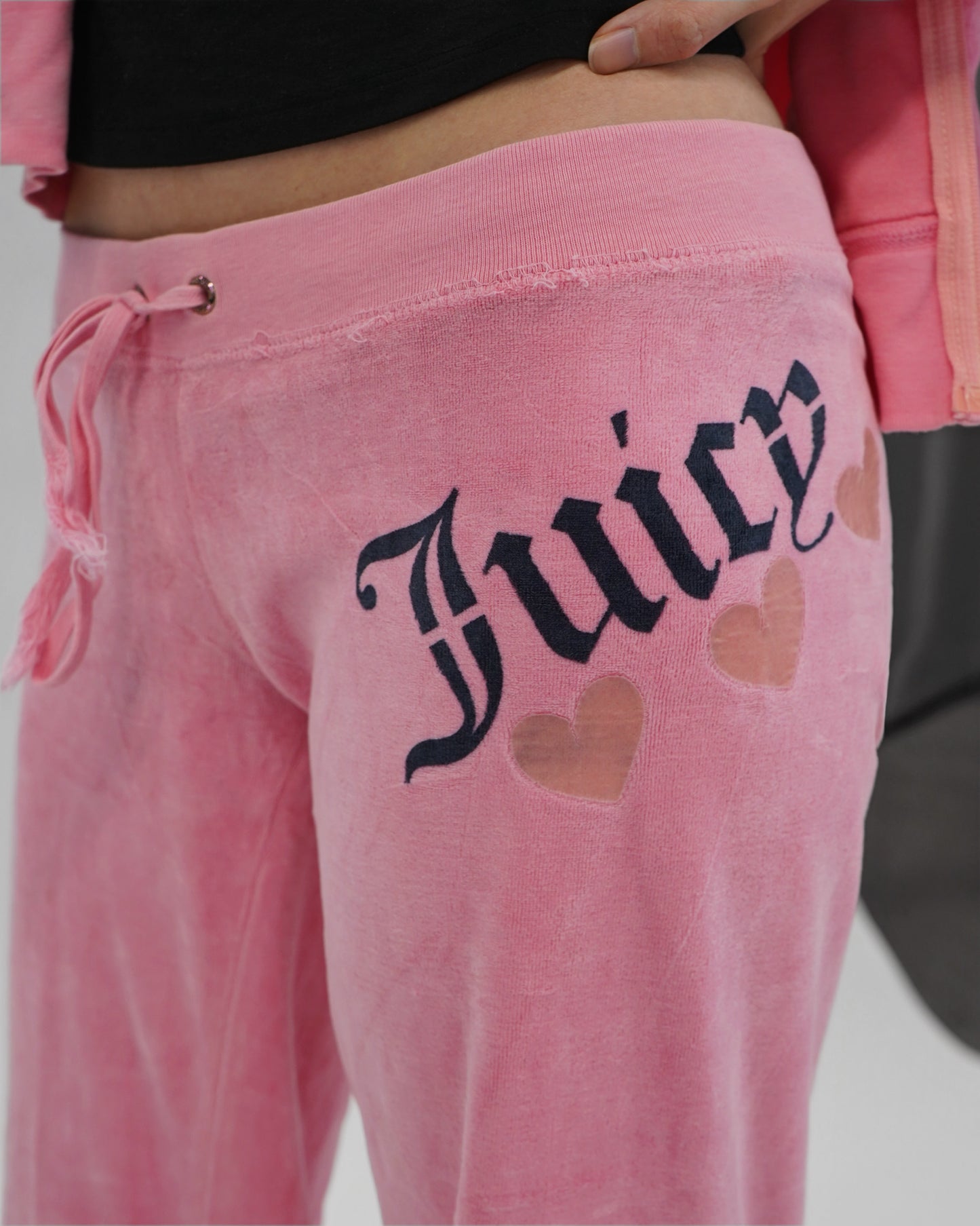 Black Juicy Couture 2000s Pink Velour Tracksuit