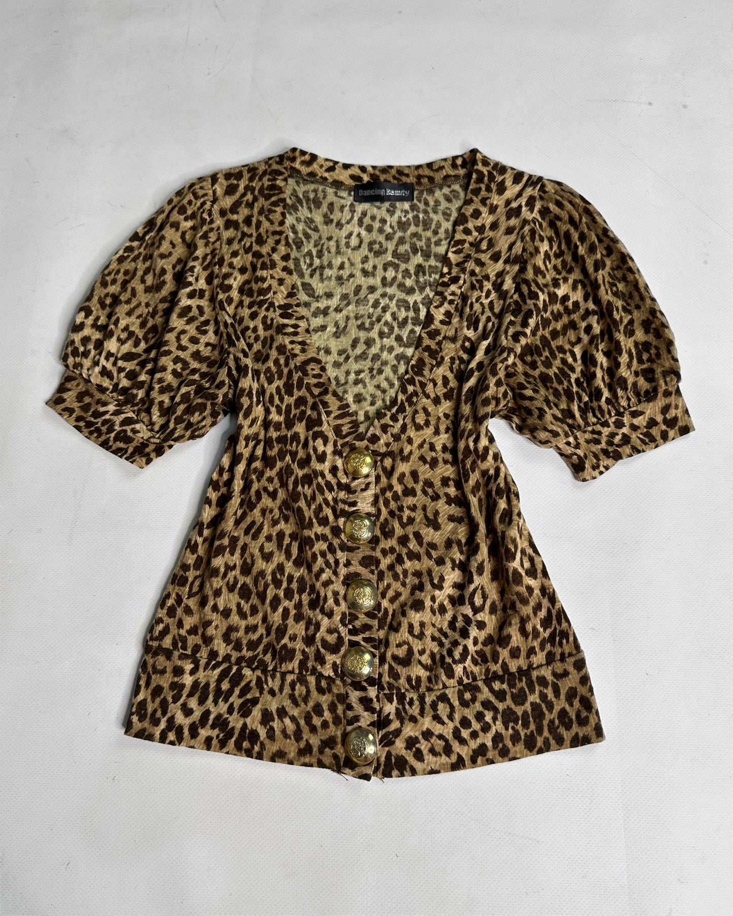 Animal print button up top
