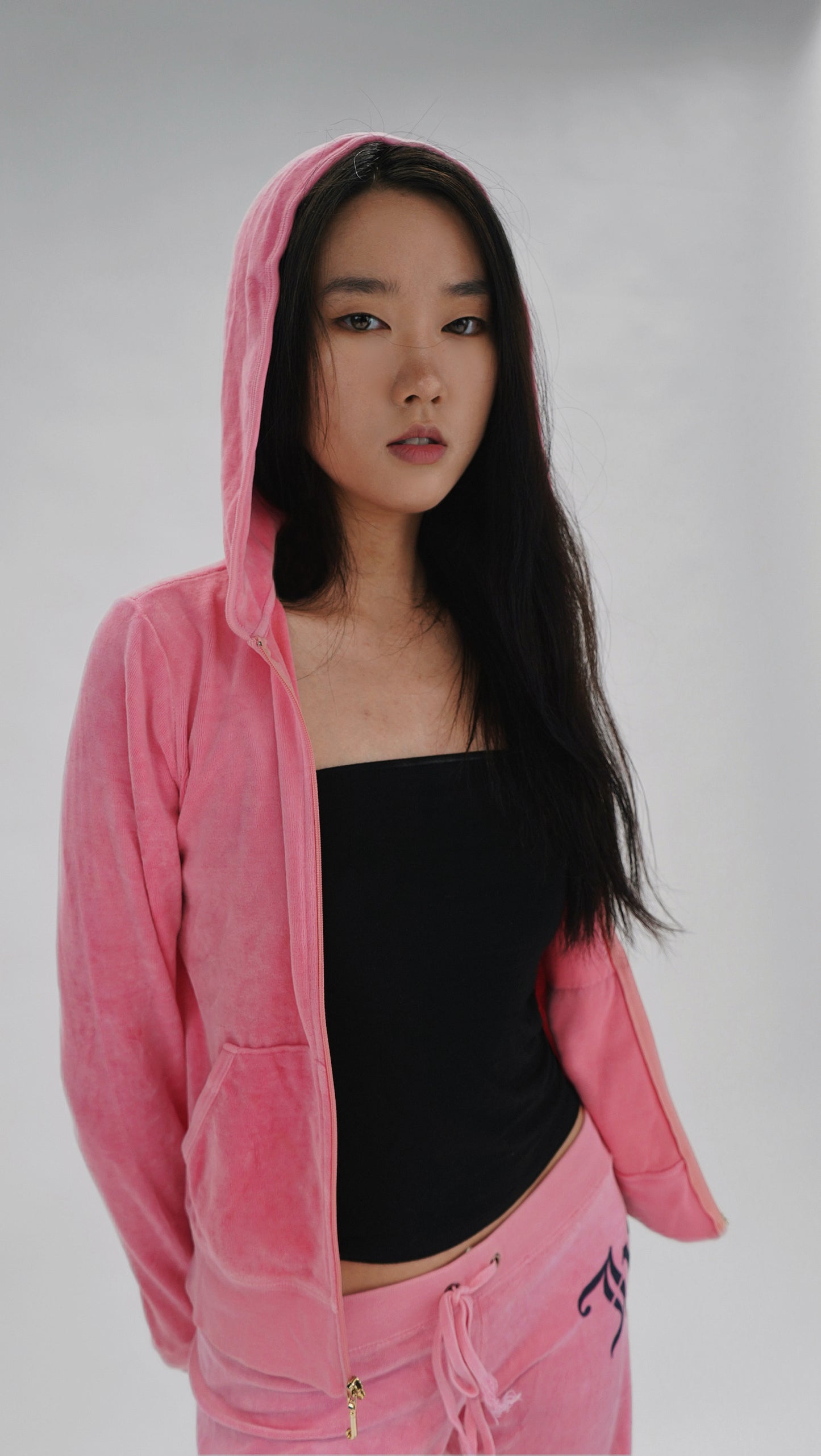 Black Juicy Couture 2000s Pink Velour Tracksuit