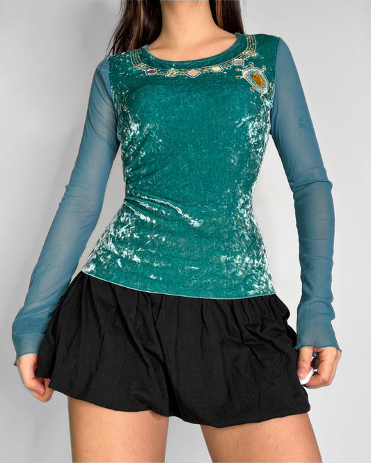 Vintage boho velvet top