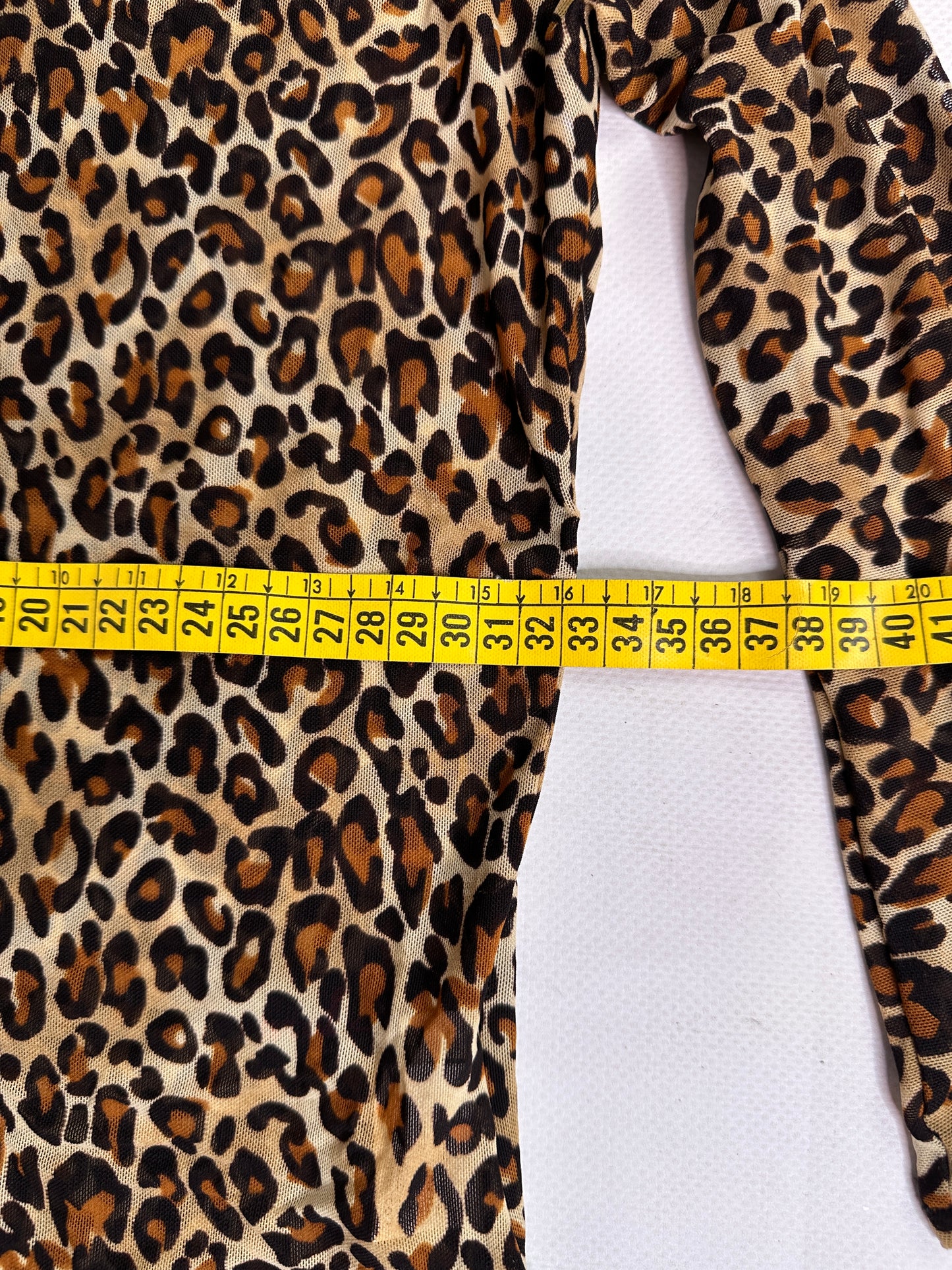 2000s animal print mesh top