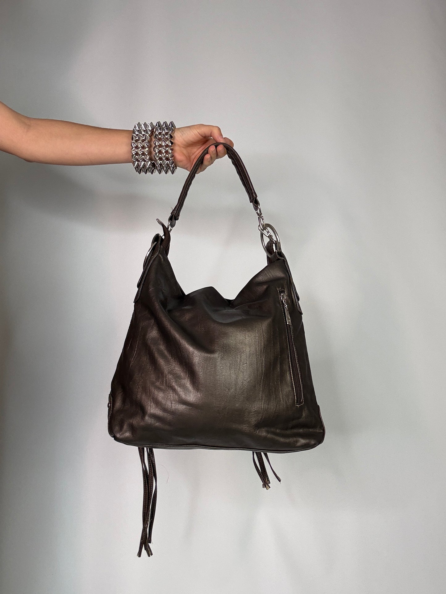 Y2K boho vintage leather bag