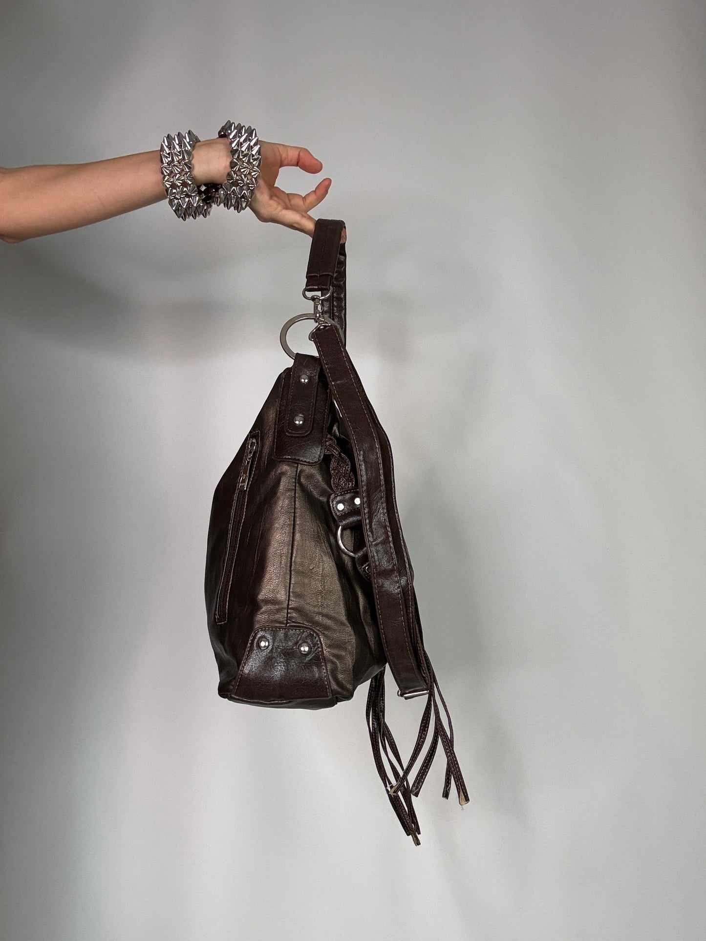 Y2K boho vintage leather bag