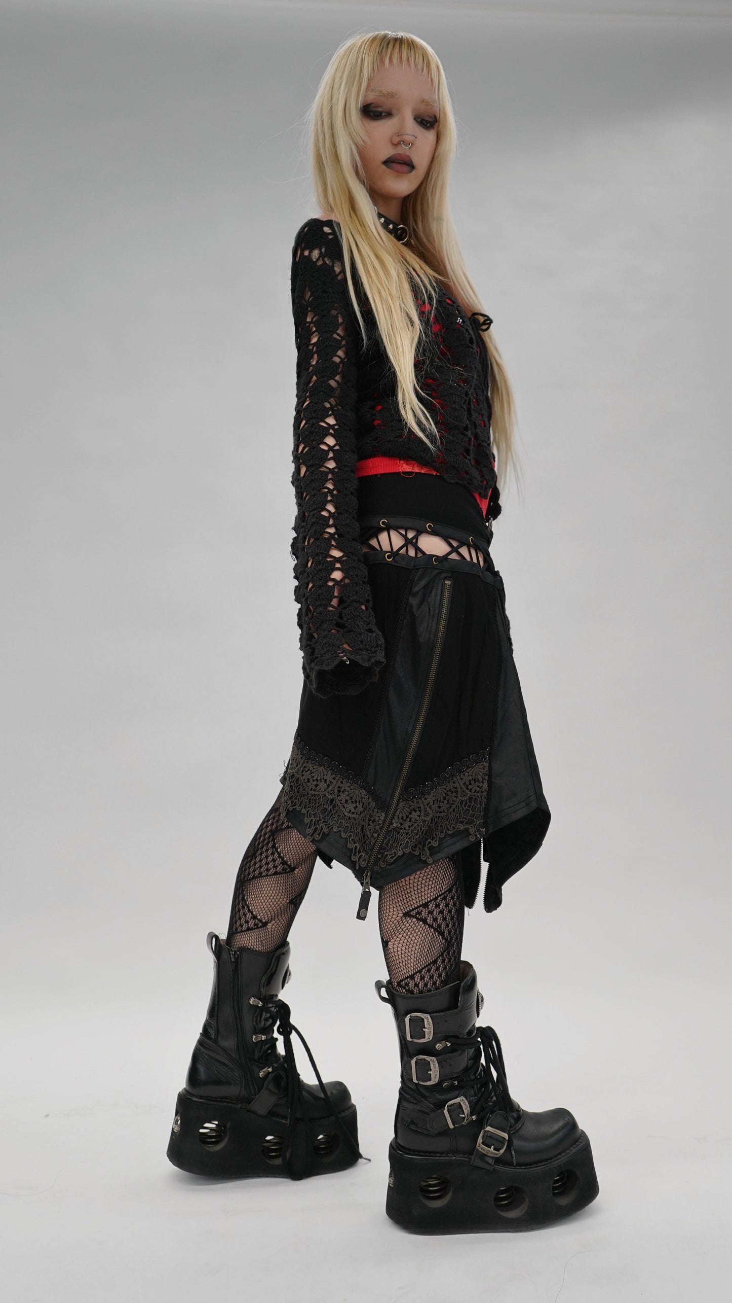 Vintage 2000s goth asymmetric skirt