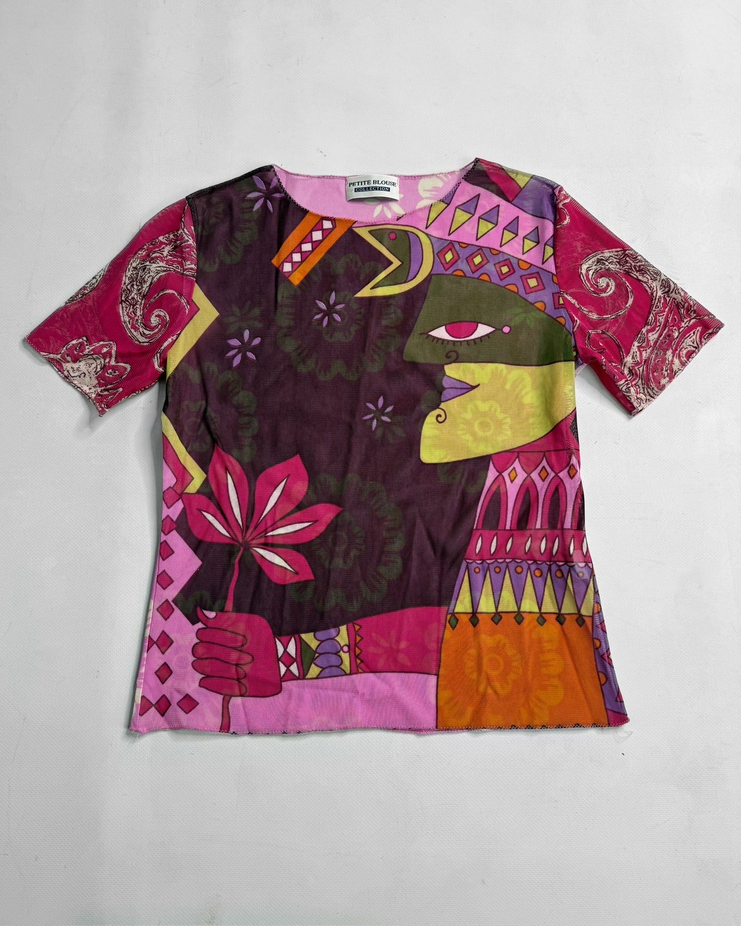 Vintage 2000s graphic mesh top