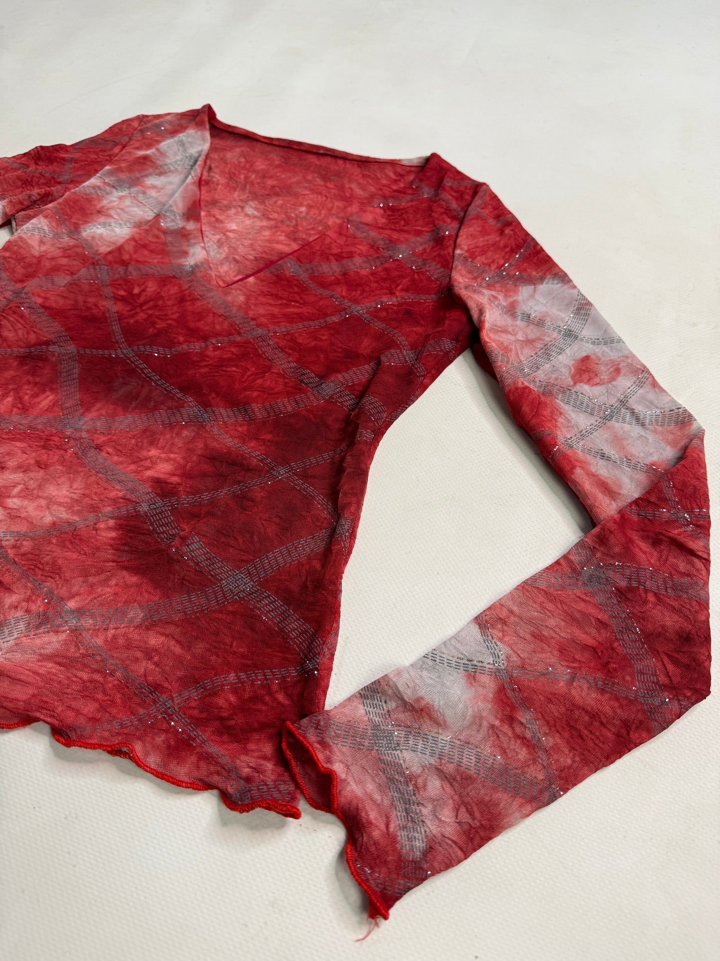 Vintage mesh long sleeve top