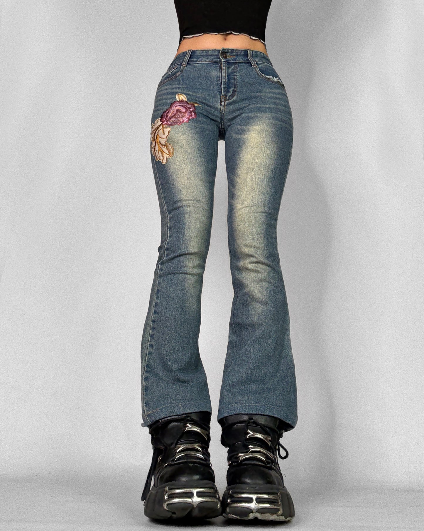 Y2K Jeans Floral embroidery