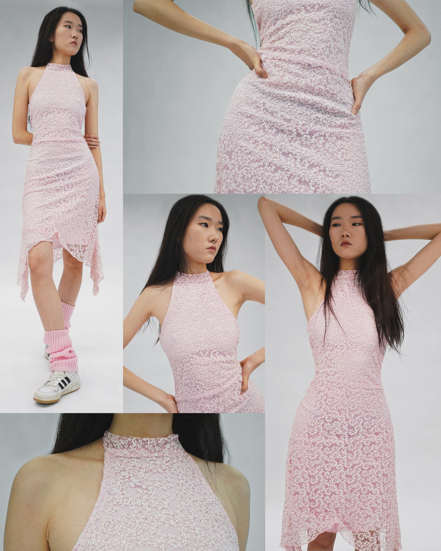 Y2K Coquette pink long dress