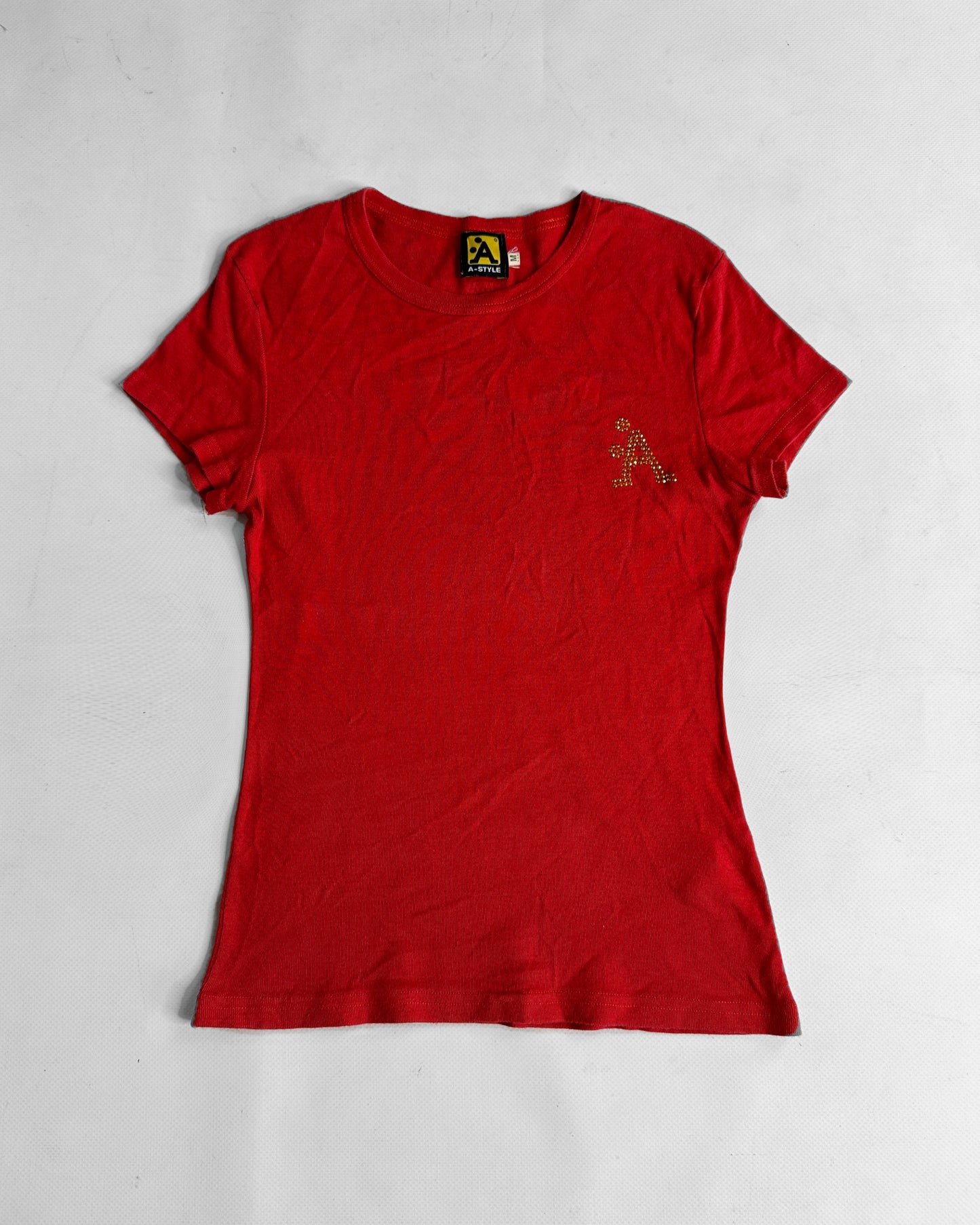 Y2K vintage red fitted baby tee