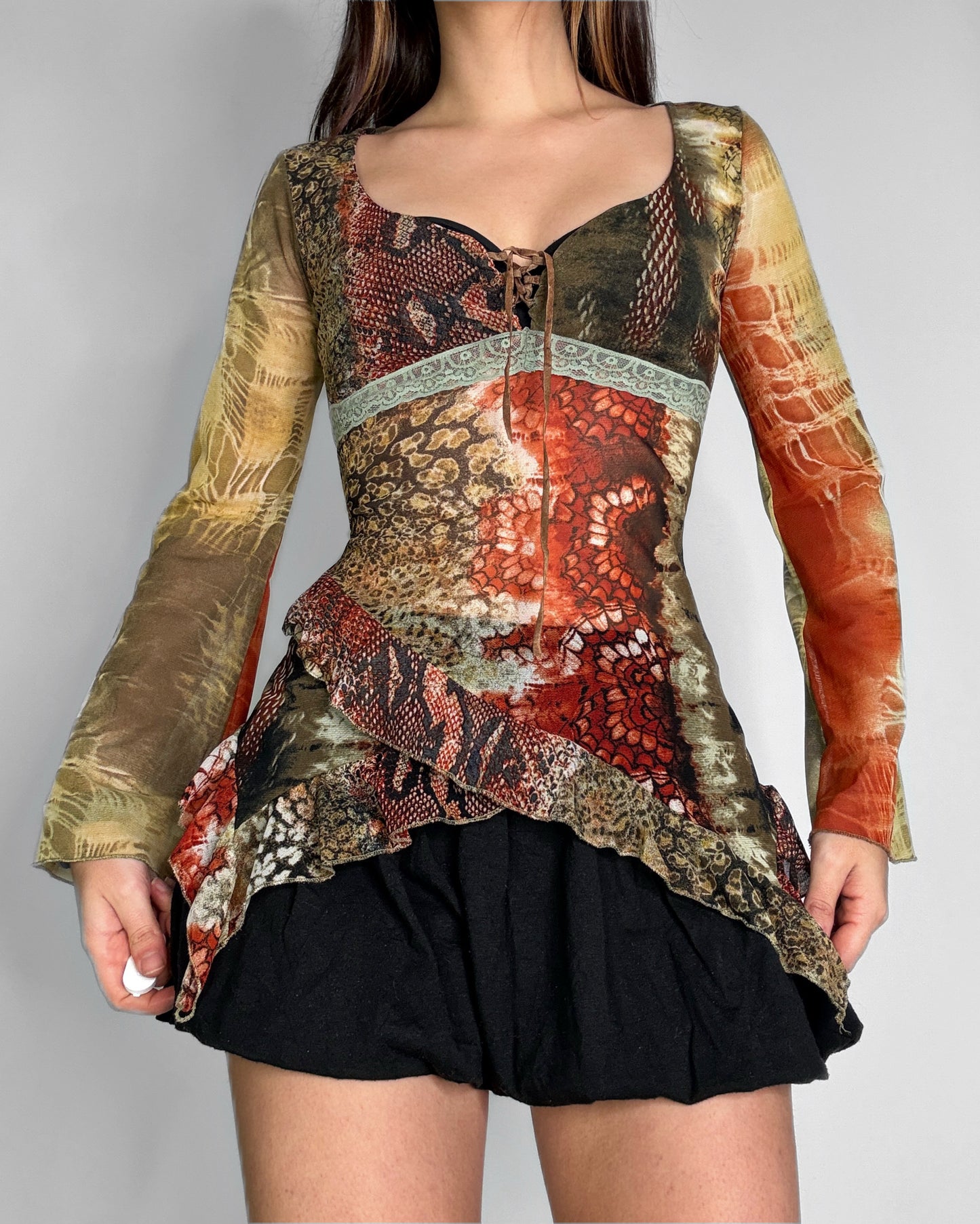 Vintage boho long sleeve top