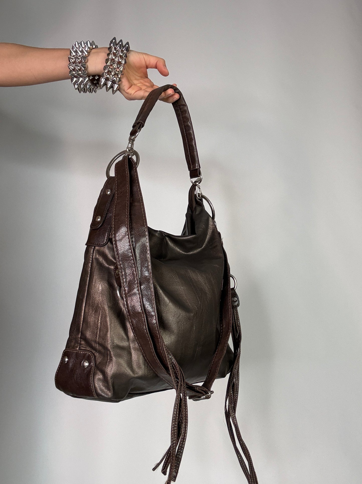 Y2K boho vintage leather bag