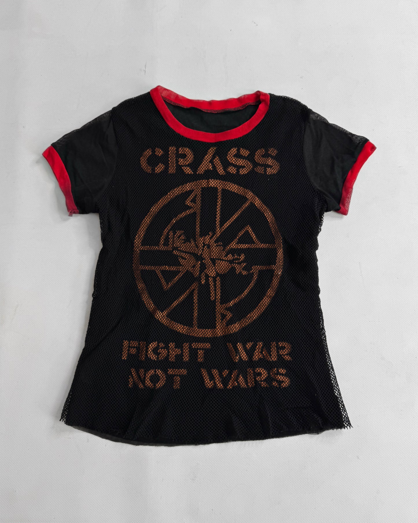 Vintage Y2K fishnet baby tee
