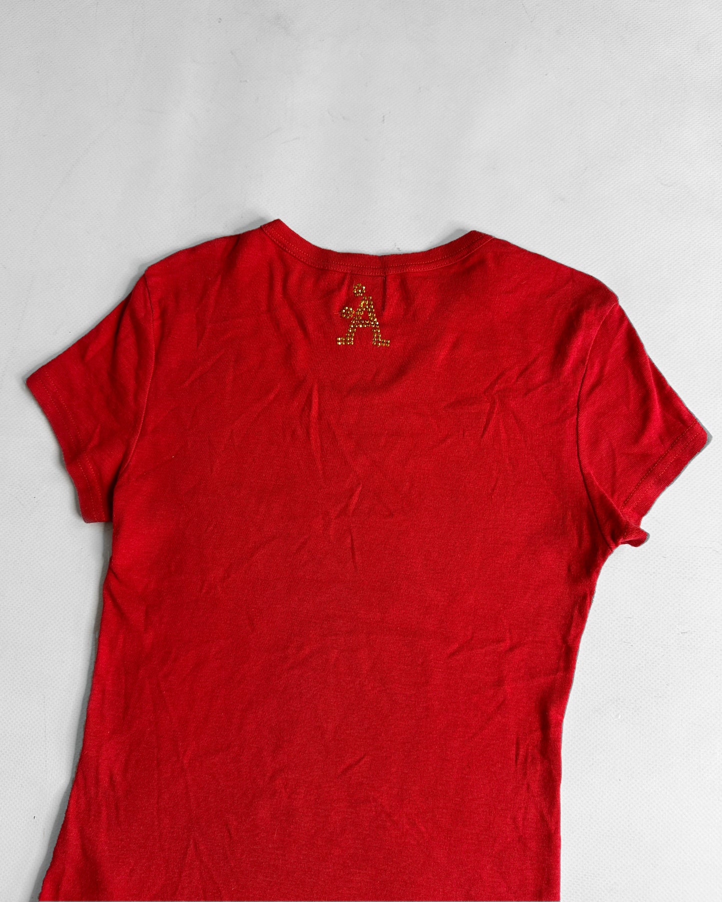 Y2K vintage red fitted baby tee