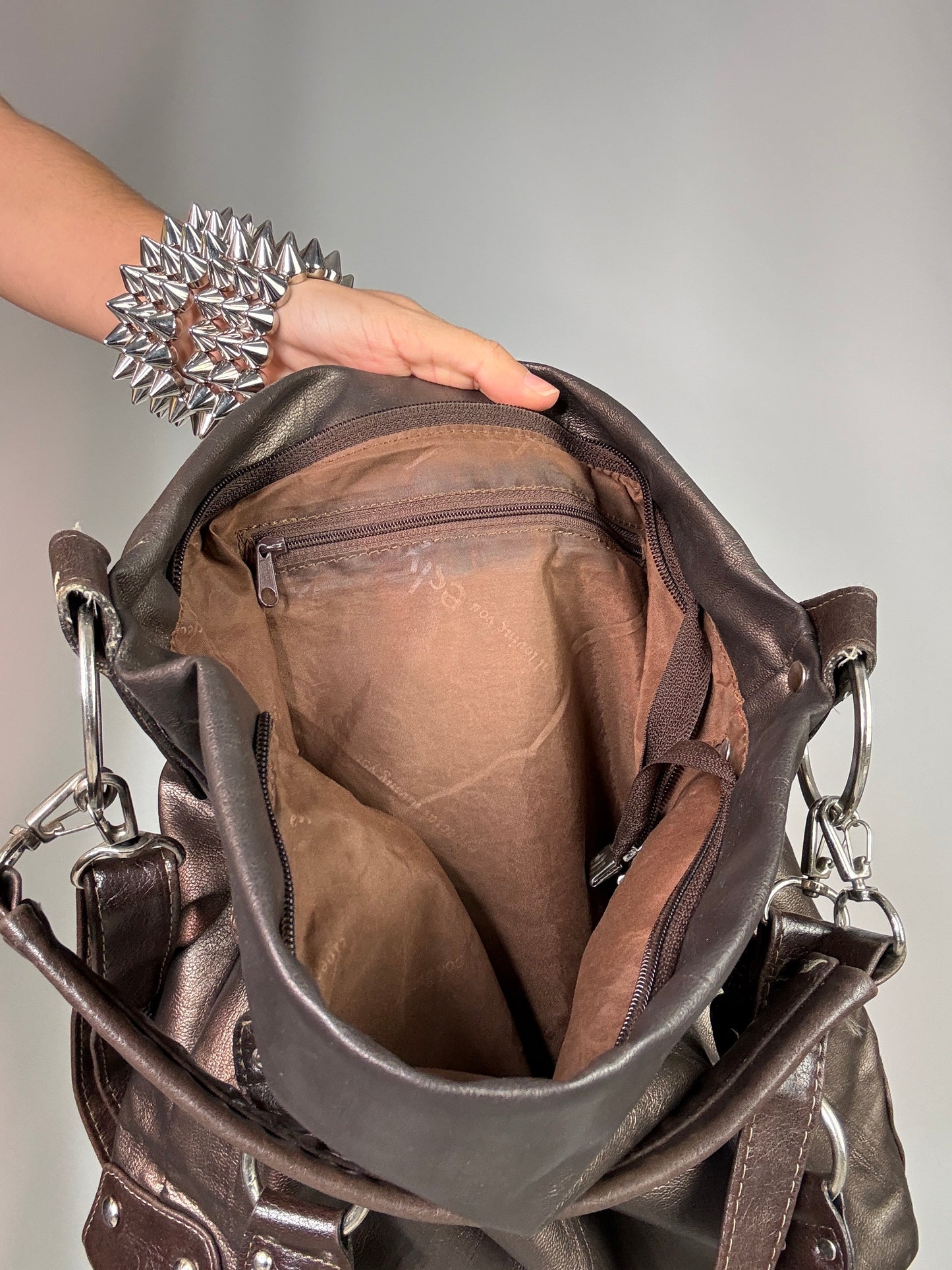 Y2K boho vintage leather bag