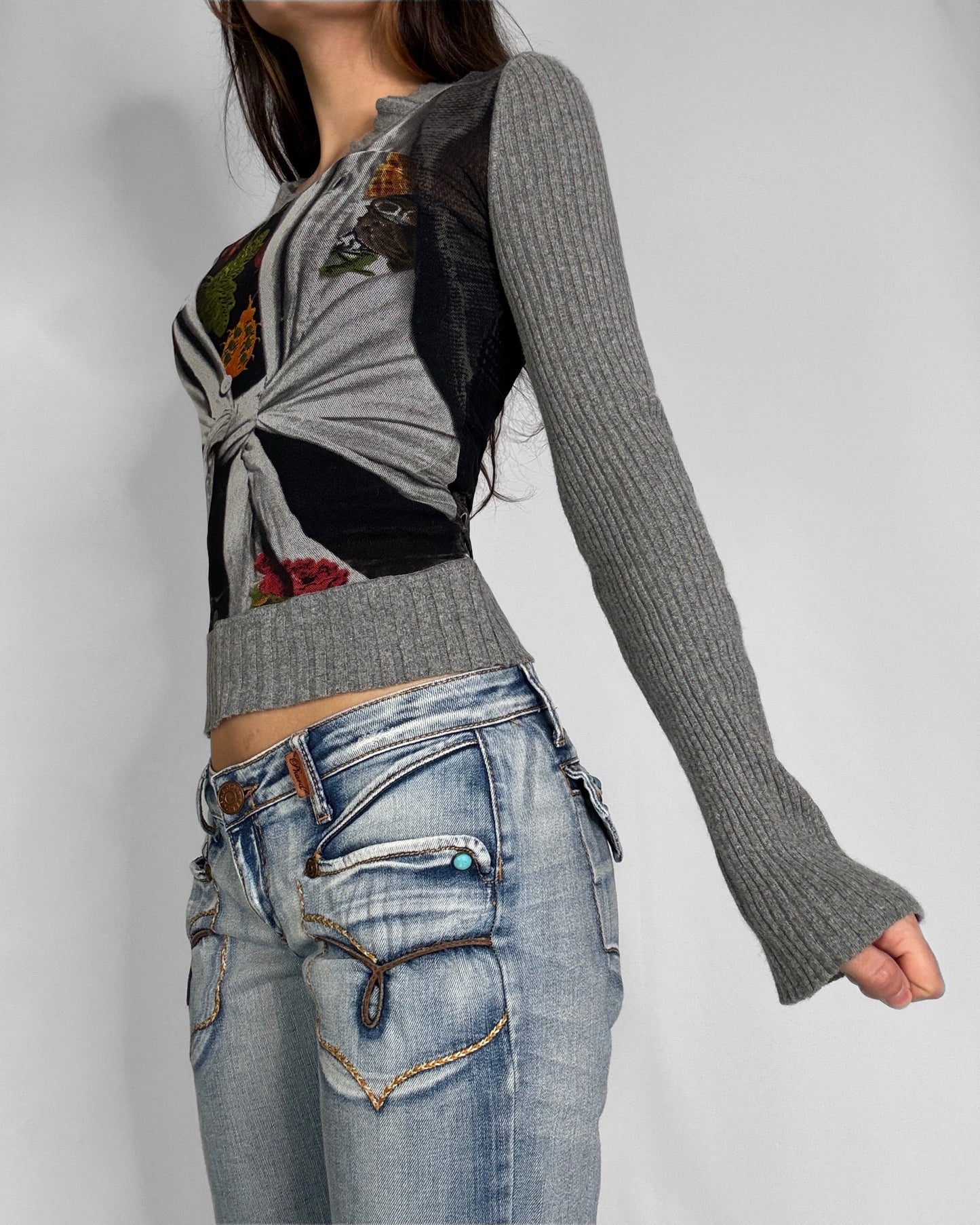 Vintage graphic knit sweater