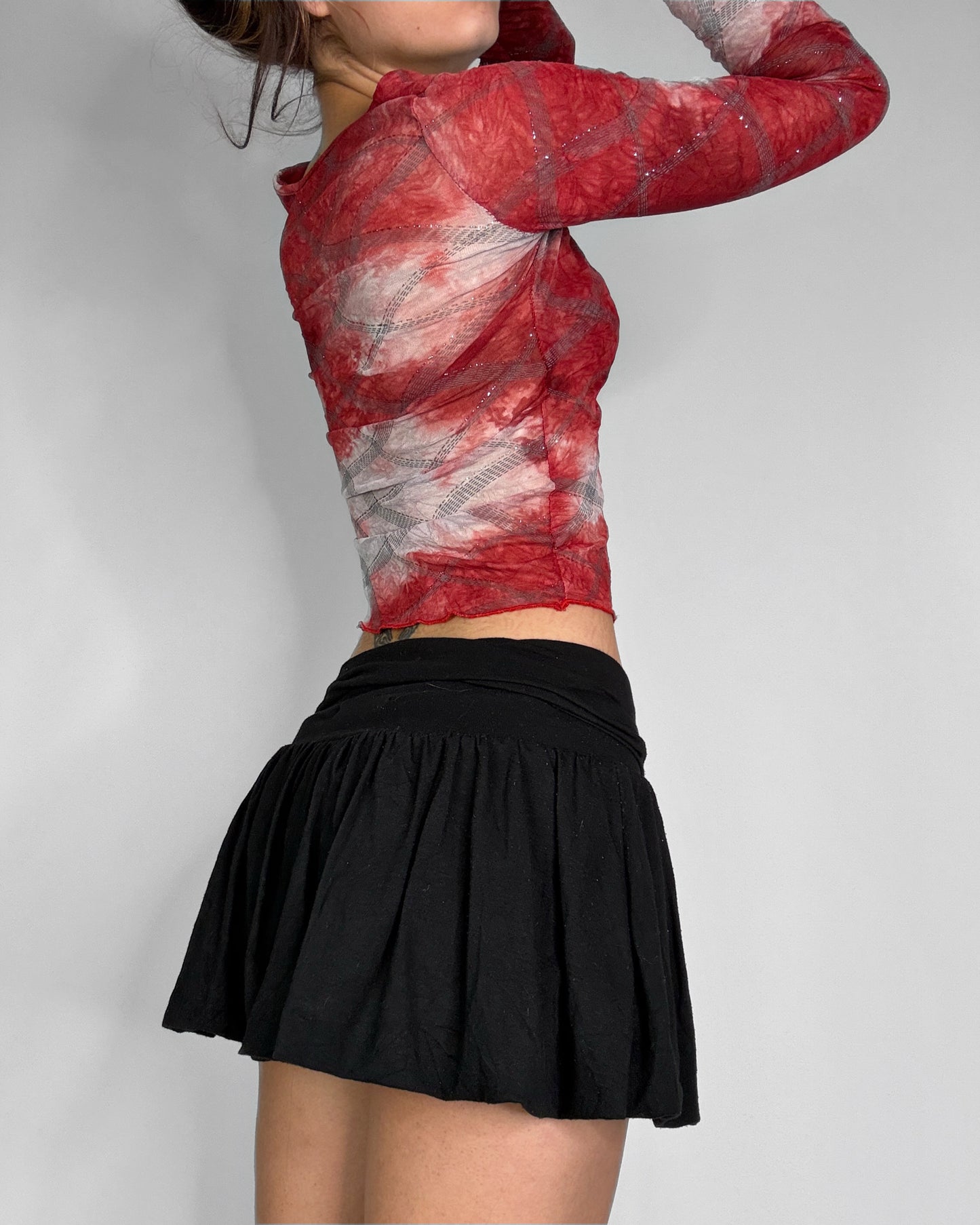 Vintage mesh long sleeve top