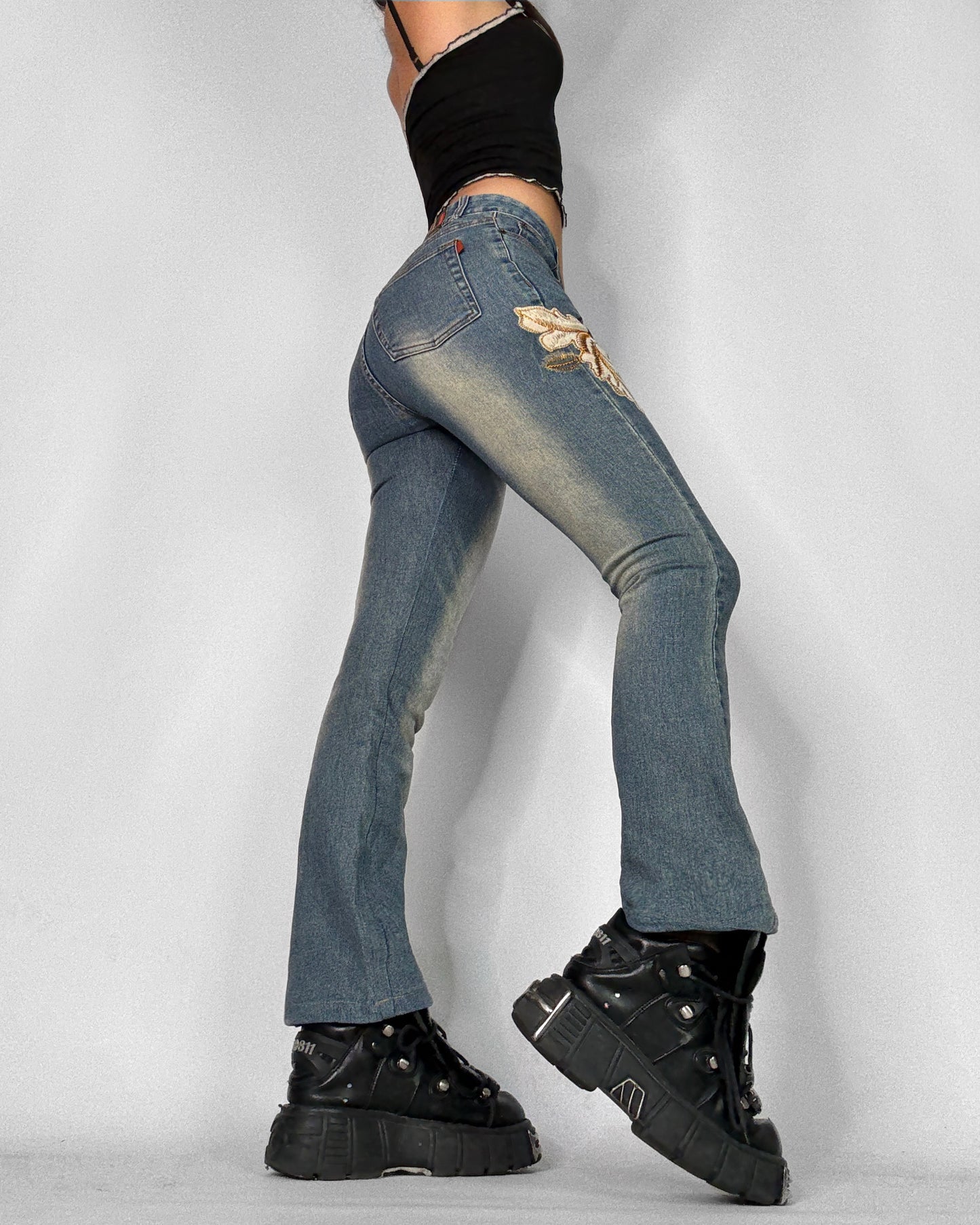 Y2K Jeans Floral embroidery