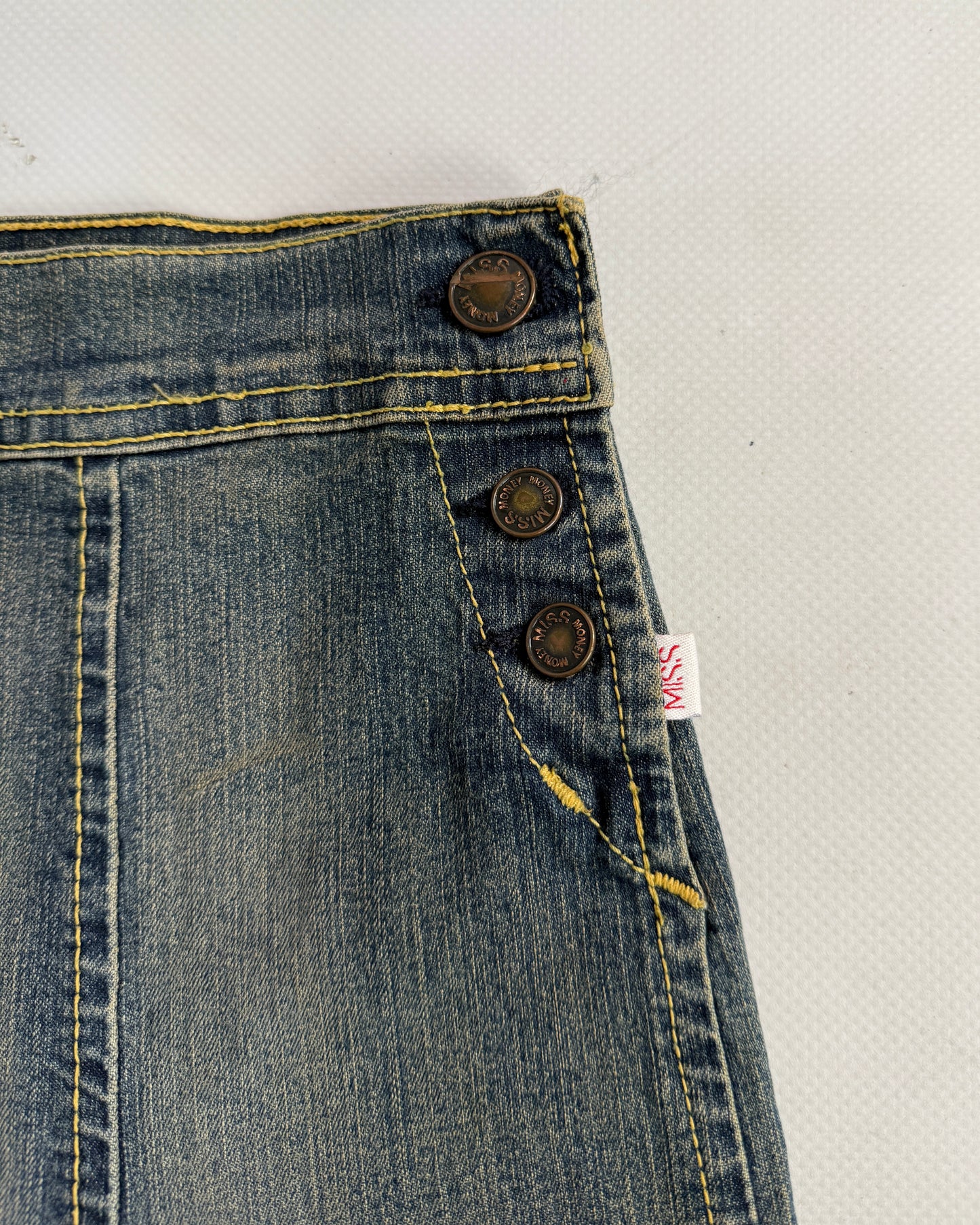 Vintage denim midi skirt