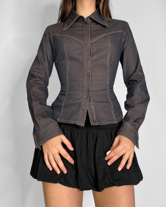 Vintage 2000s denim biker