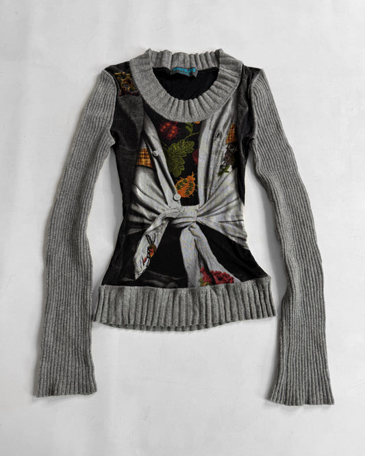 Vintage graphic knit sweater