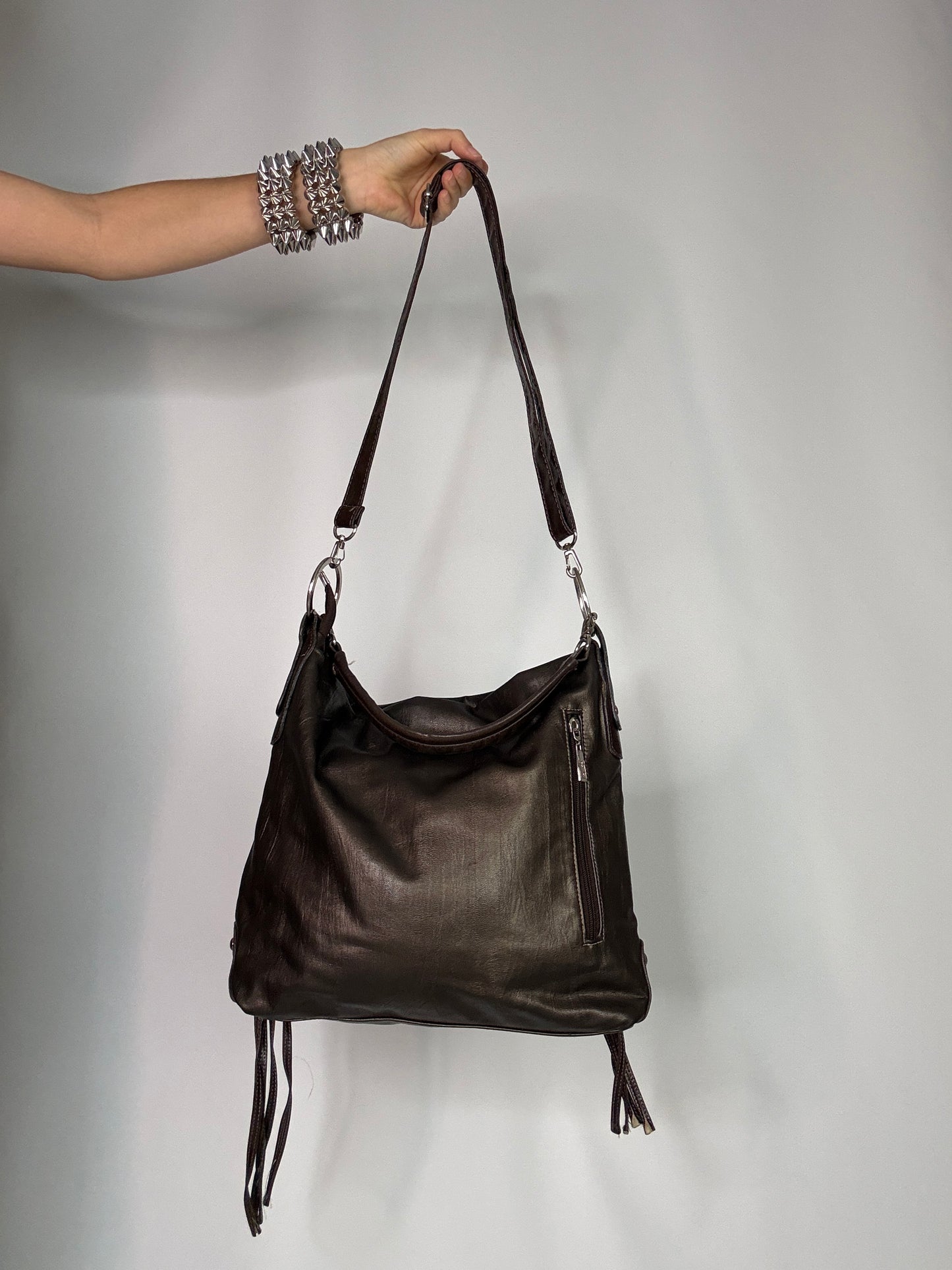 Y2K boho vintage leather bag