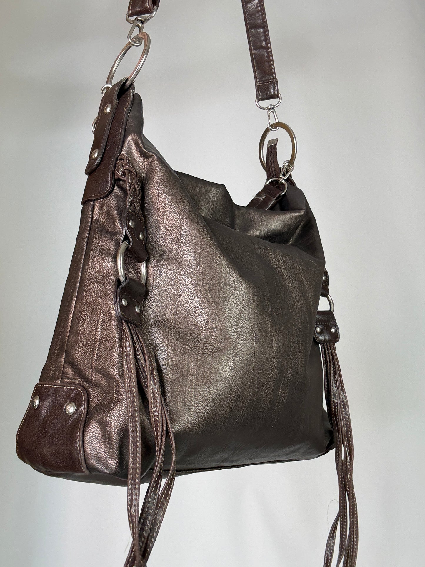 Y2K boho vintage leather bag
