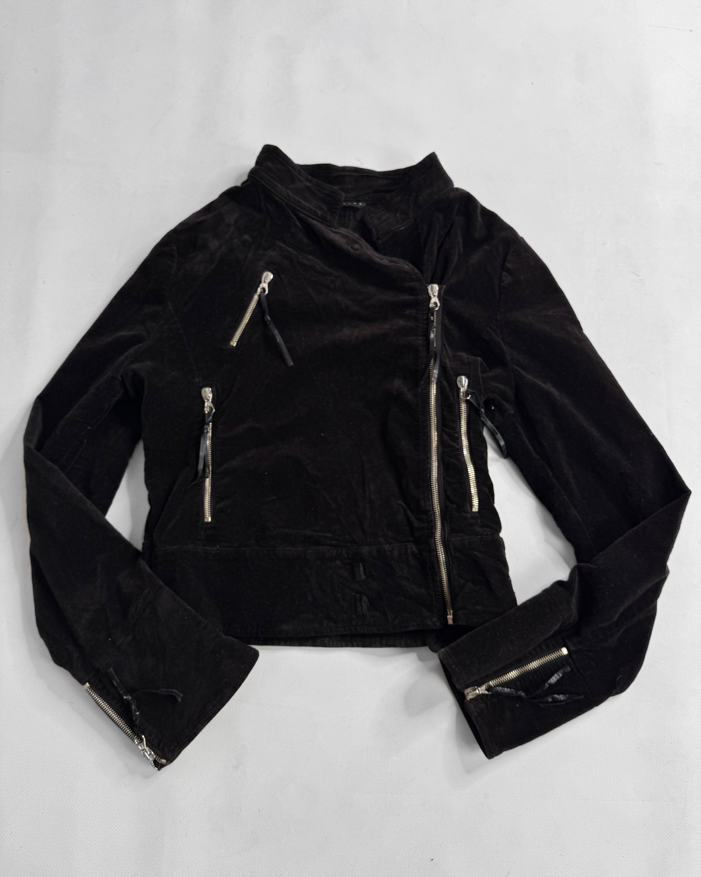 2000s brown corduroy Biker