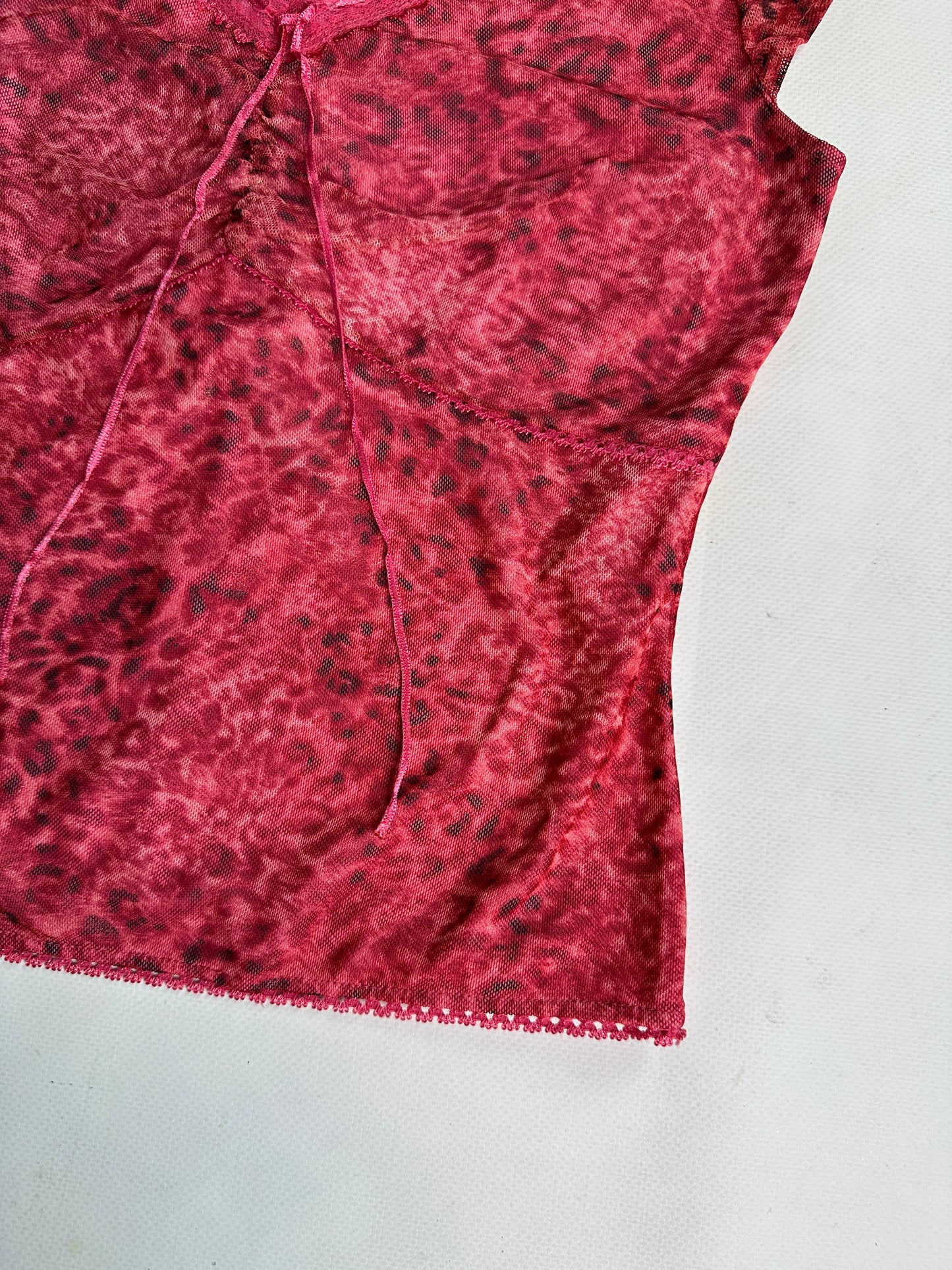 2000s pink animal print top