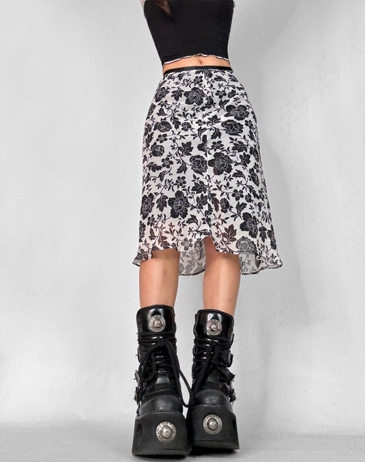 Vintage floral midi skirt