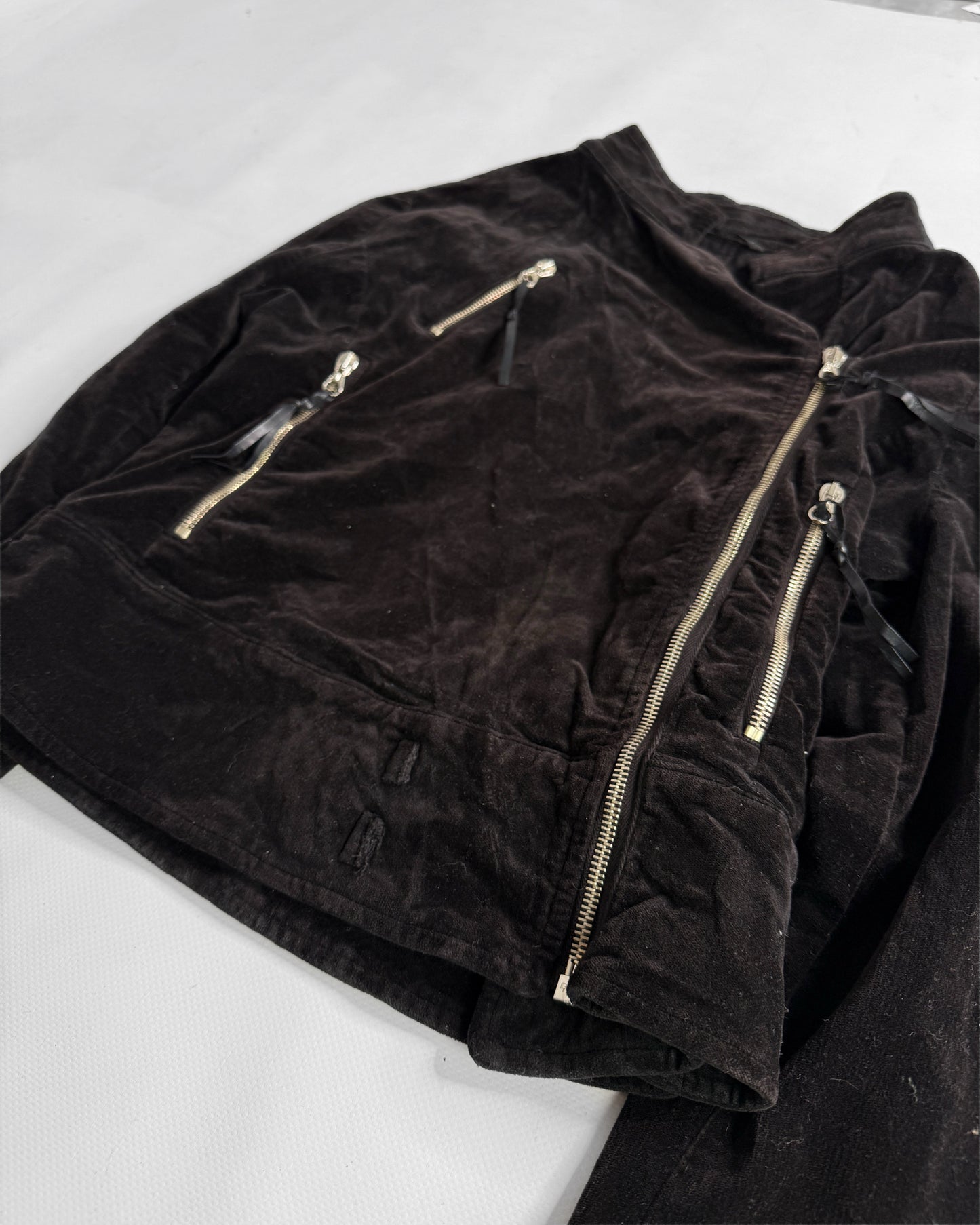 2000s brown corduroy Biker