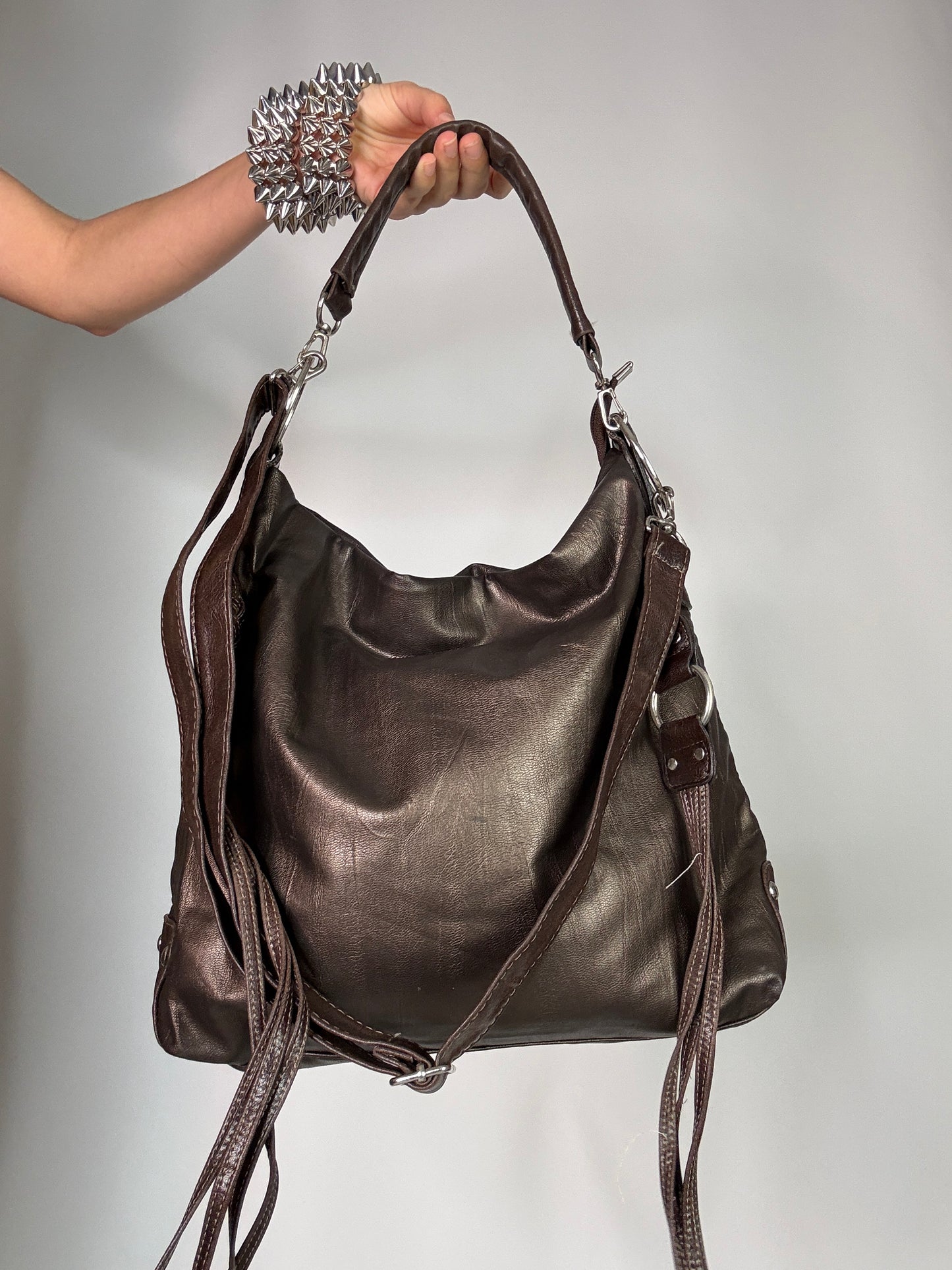 Y2K boho vintage leather bag