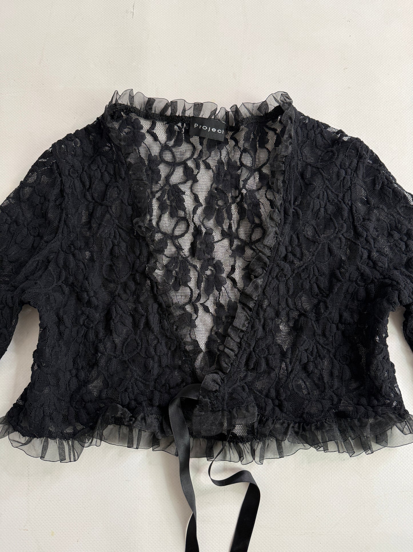 Vintage black lace bolero