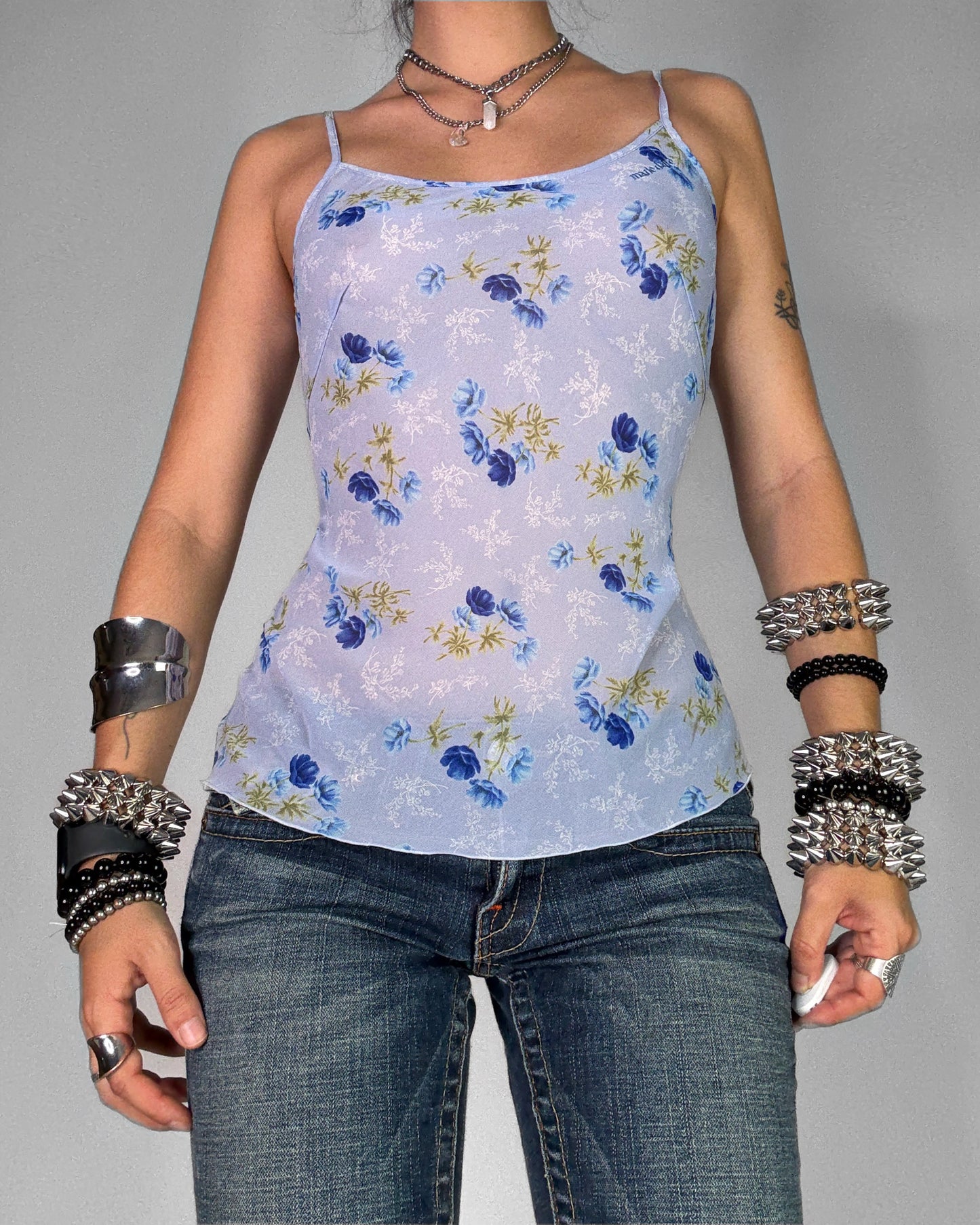 2000s floral cami top