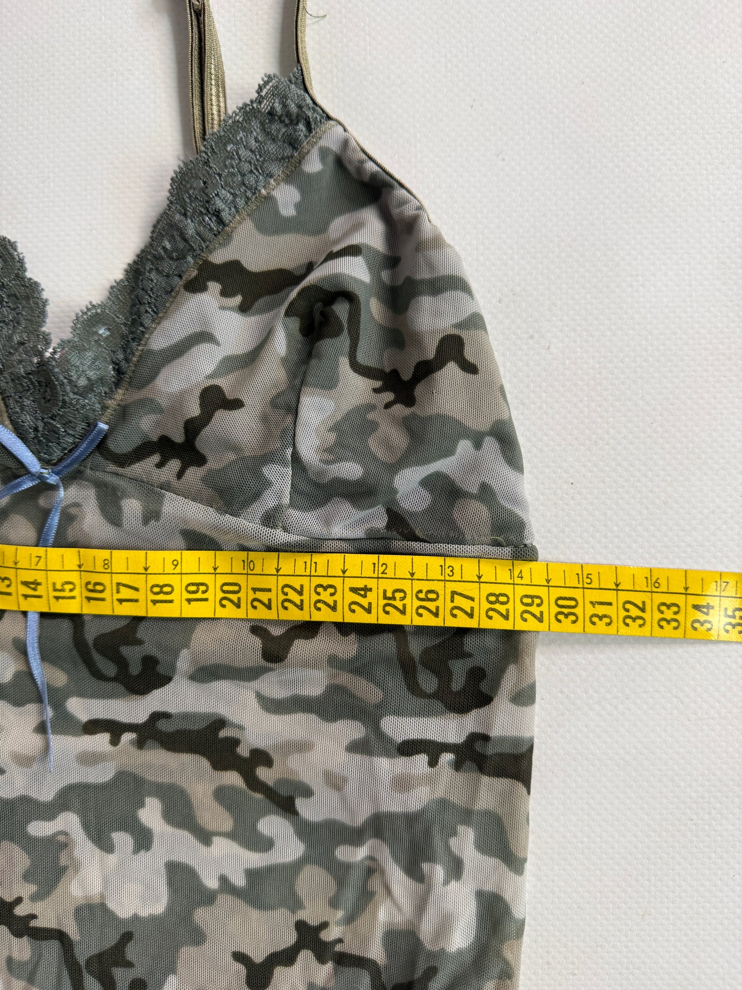 2000s camo print mini dress