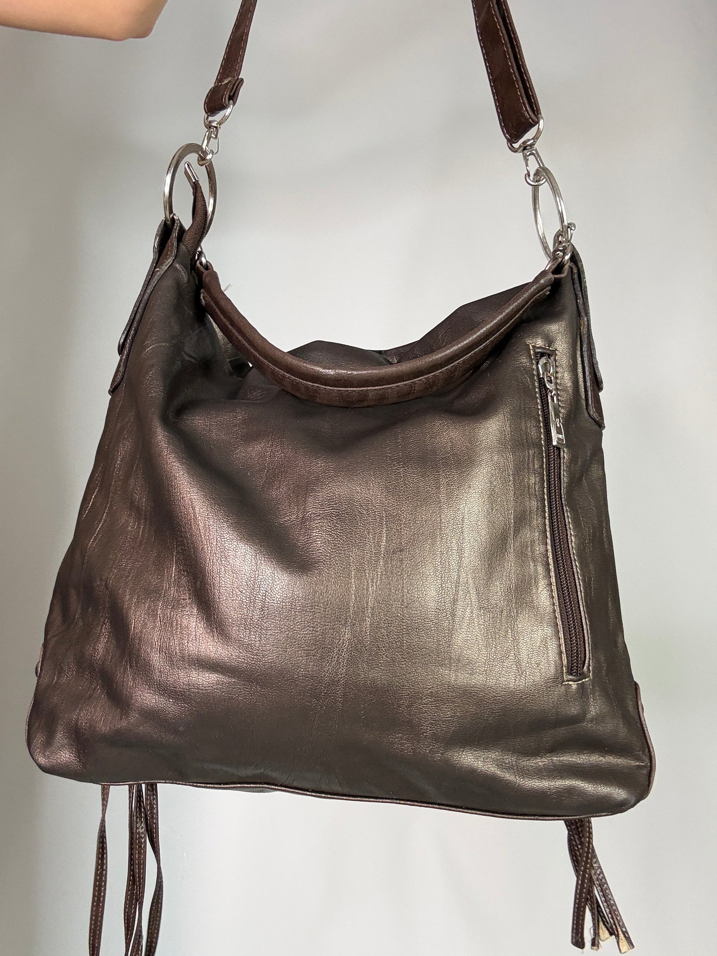 Y2K boho vintage leather bag