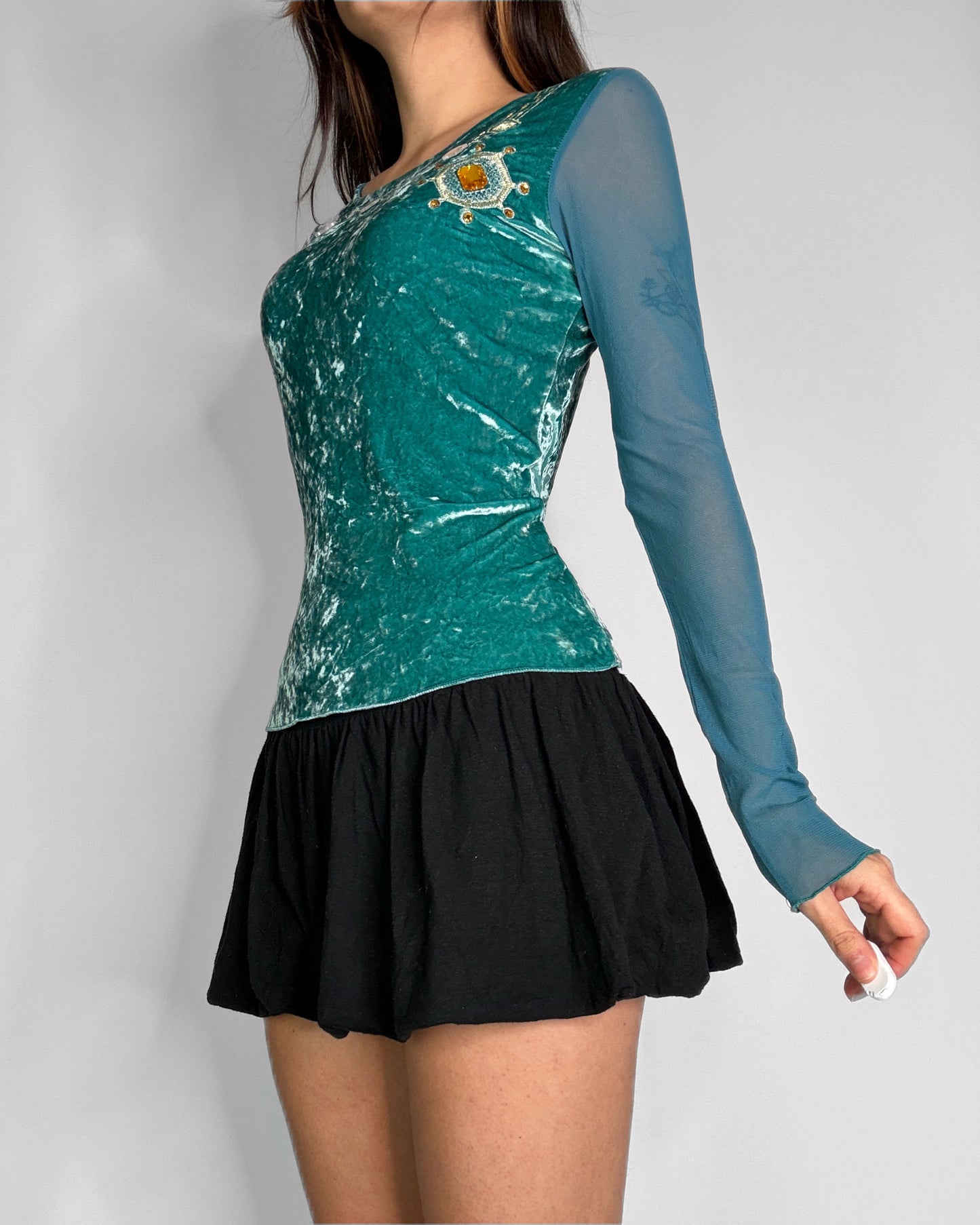 Vintage boho velvet top