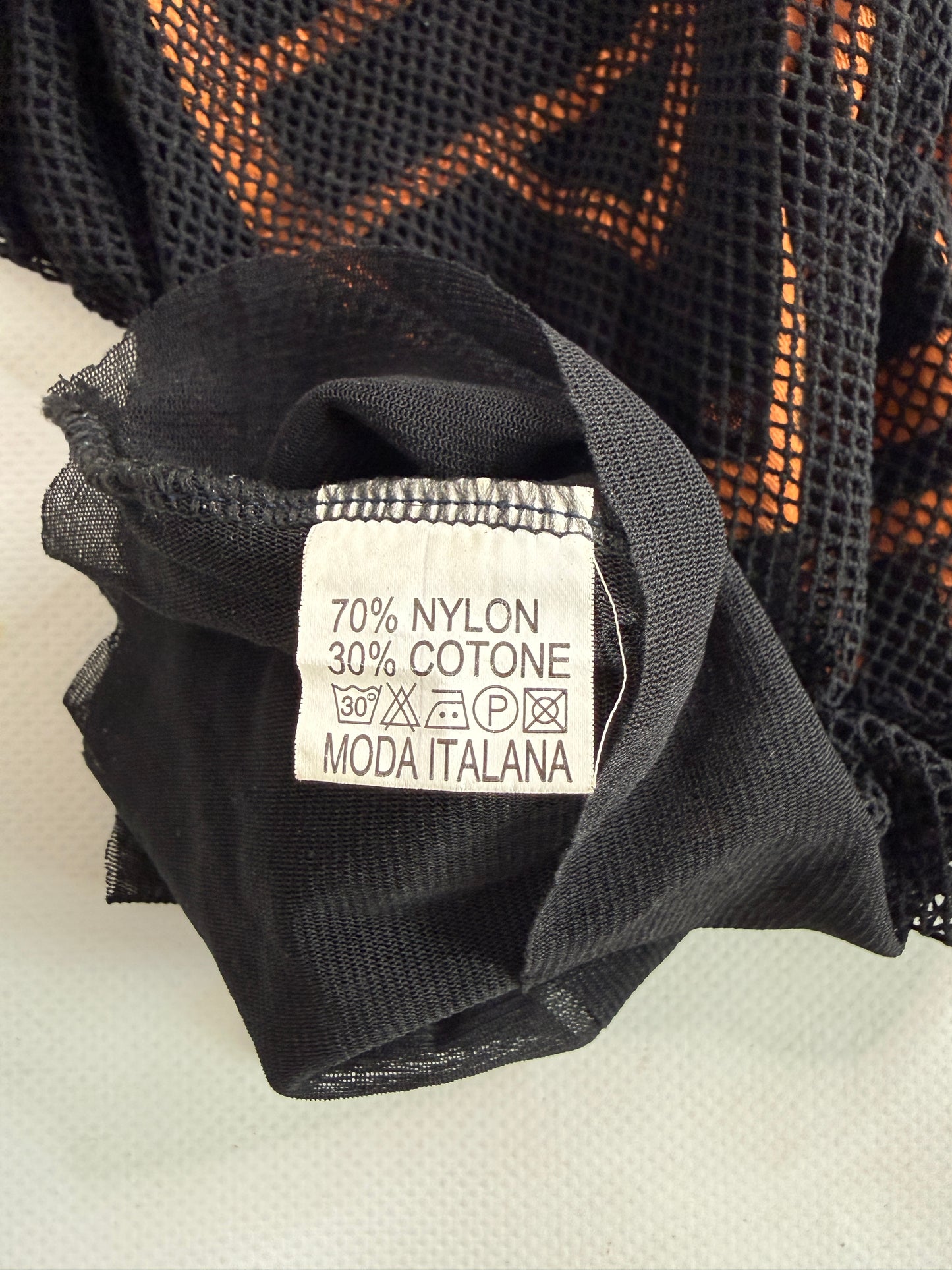 Vintage Y2K fishnet baby tee
