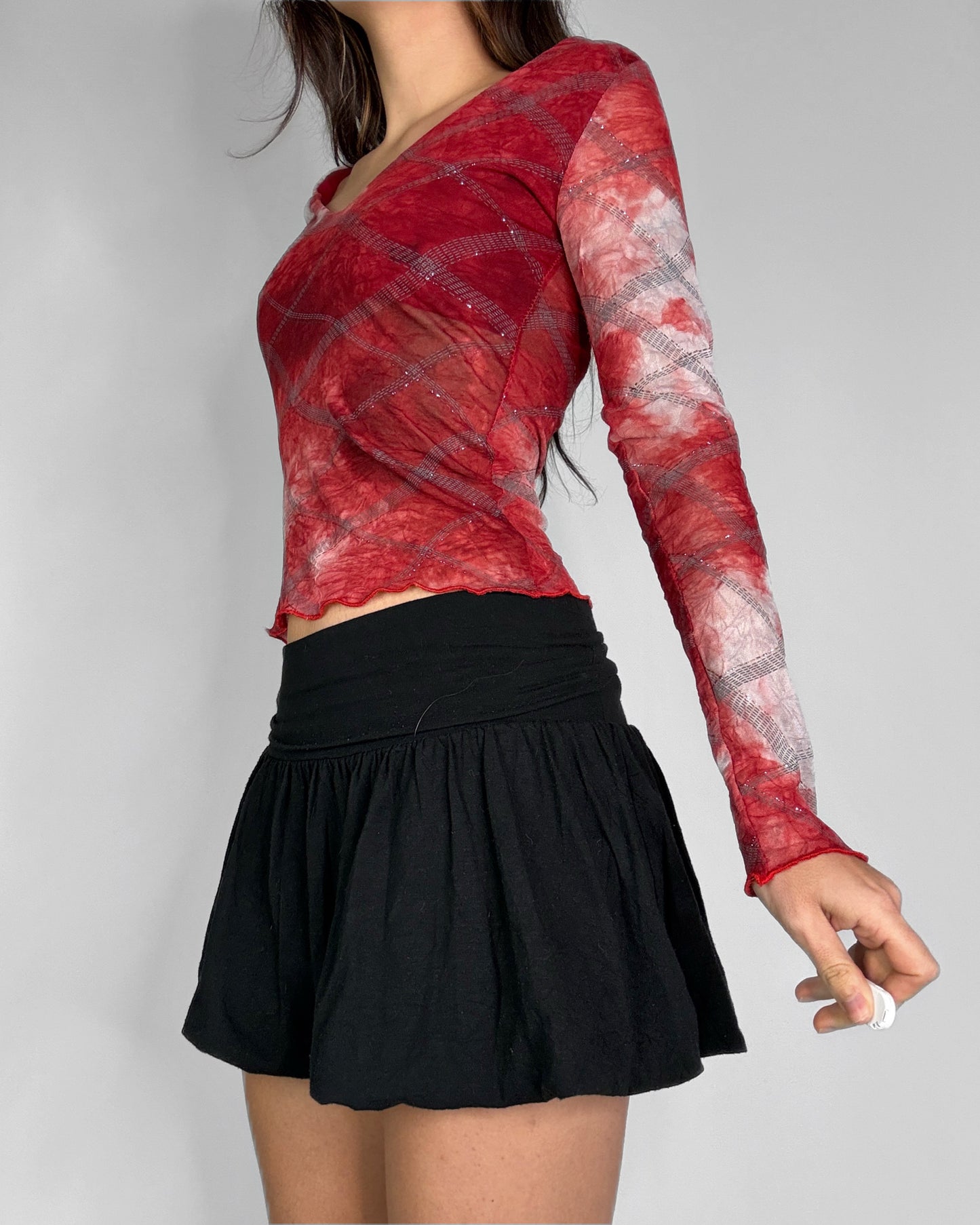 Vintage mesh long sleeve top